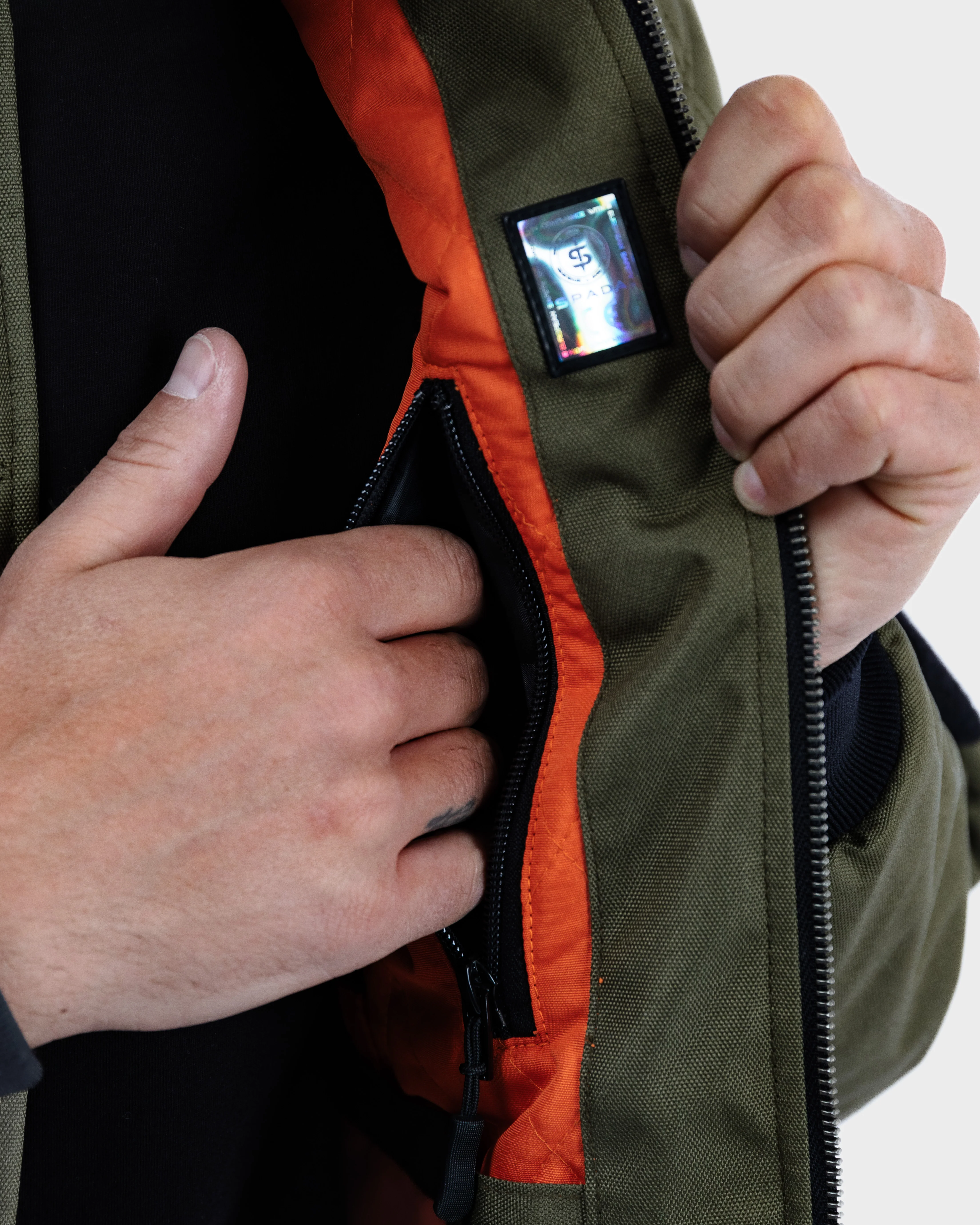 Airforce MA1 Olive Green Motorcycle Bomber Jacket - Image 4