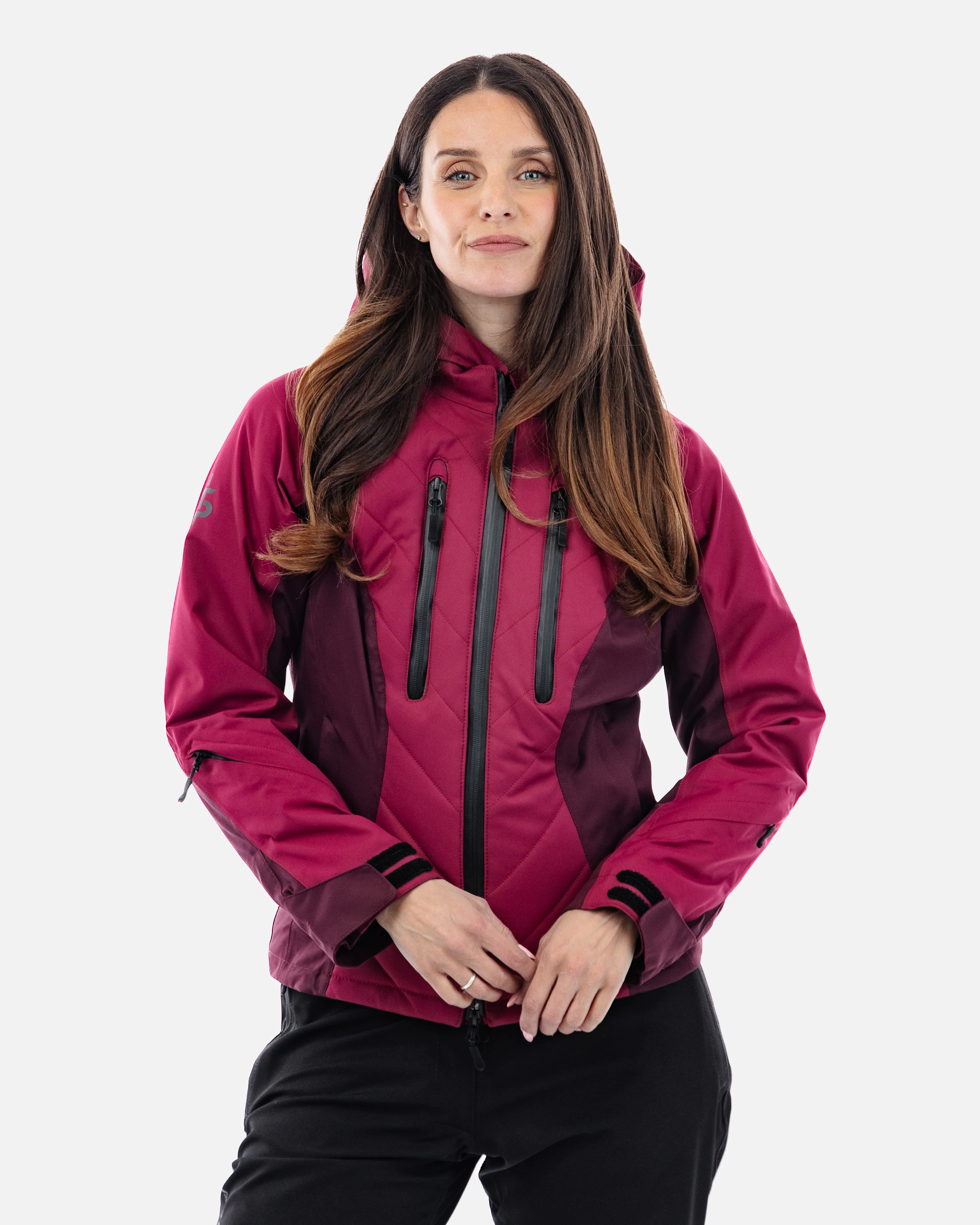 Bella Port Red Quilted Ladies Motorcycle Jacket - Image 4