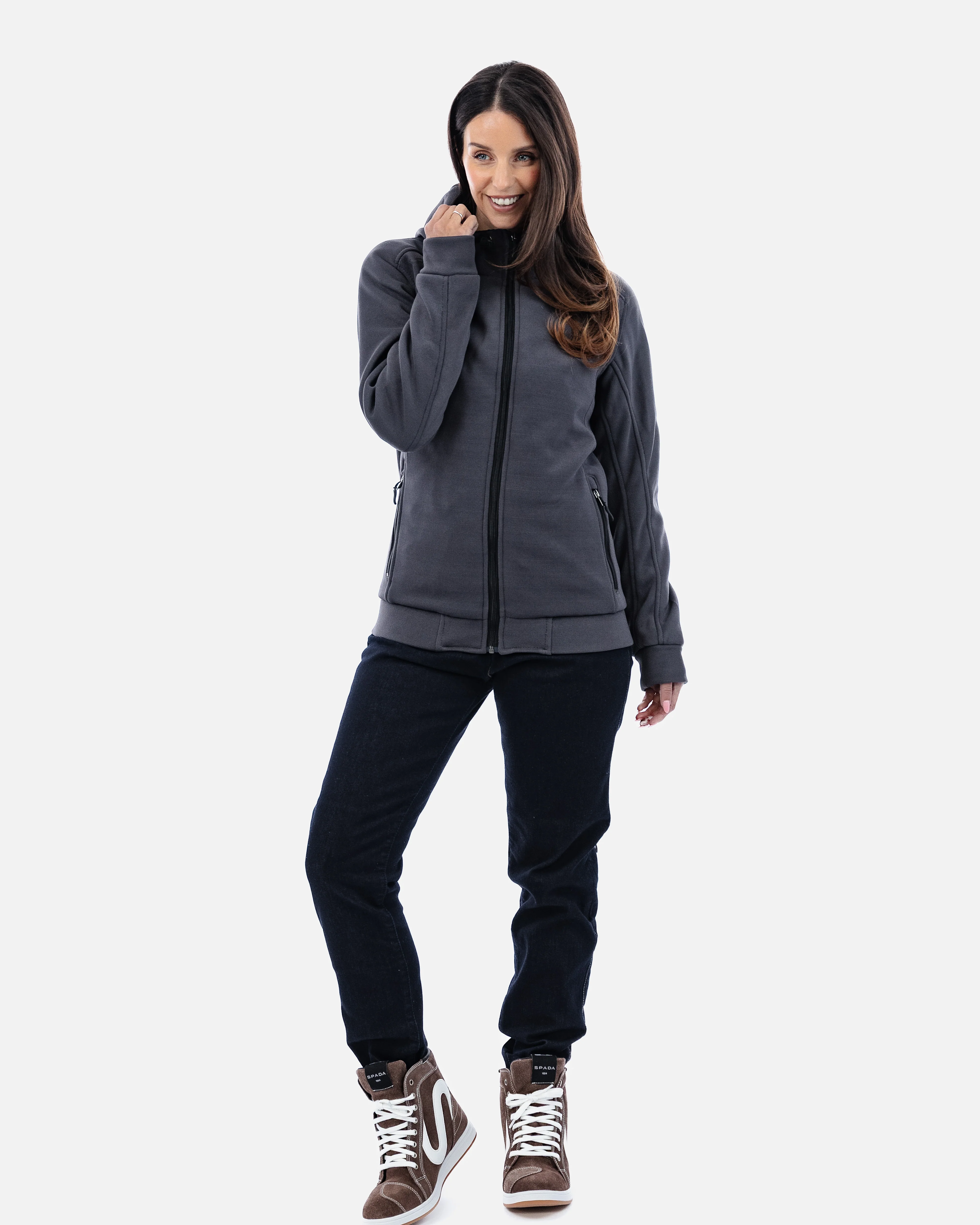 Blade Grey Turbulence Zip Up Motorcycle Hoodie - Image 3
