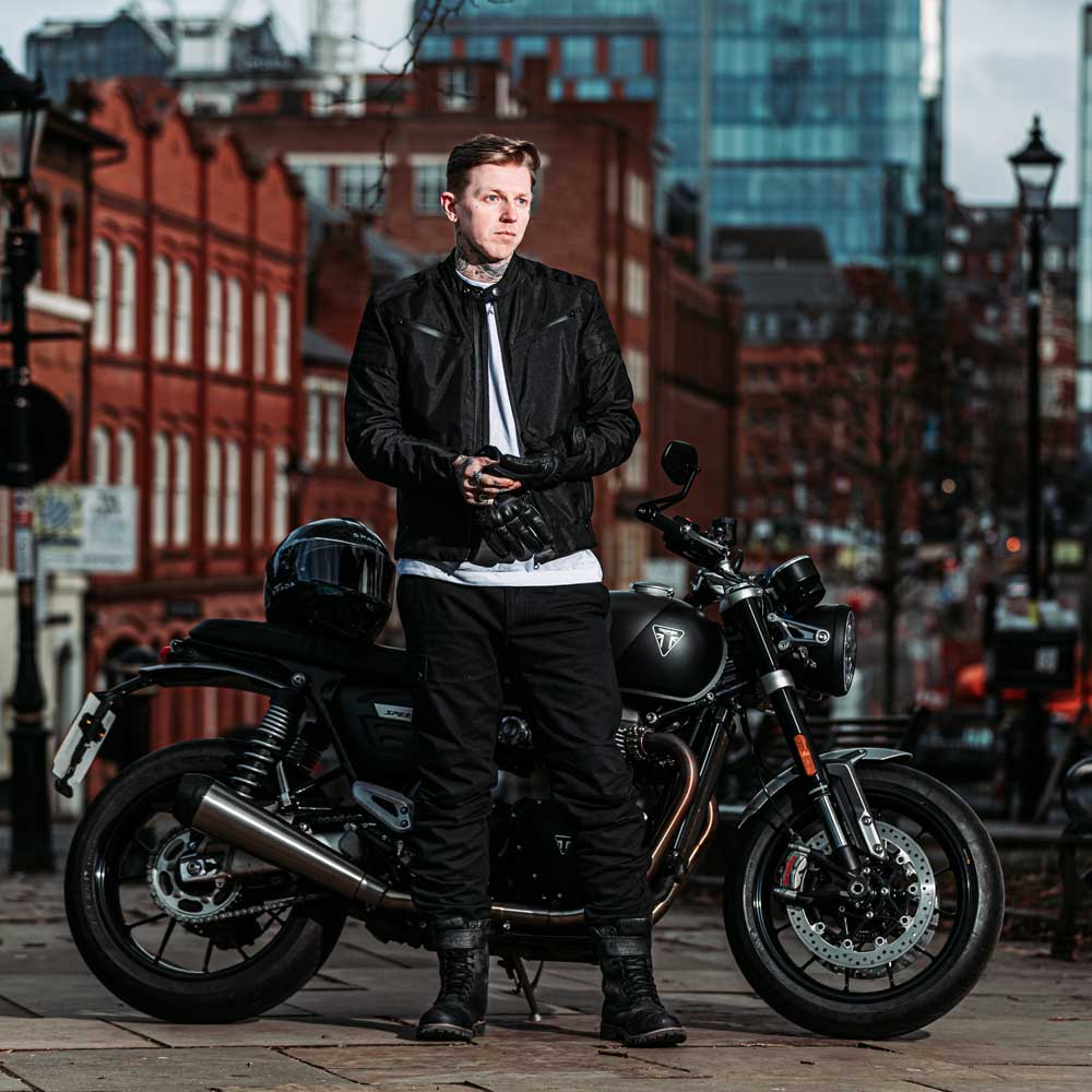 Cafe Flux Black Motorcycle Jacket - Image 15