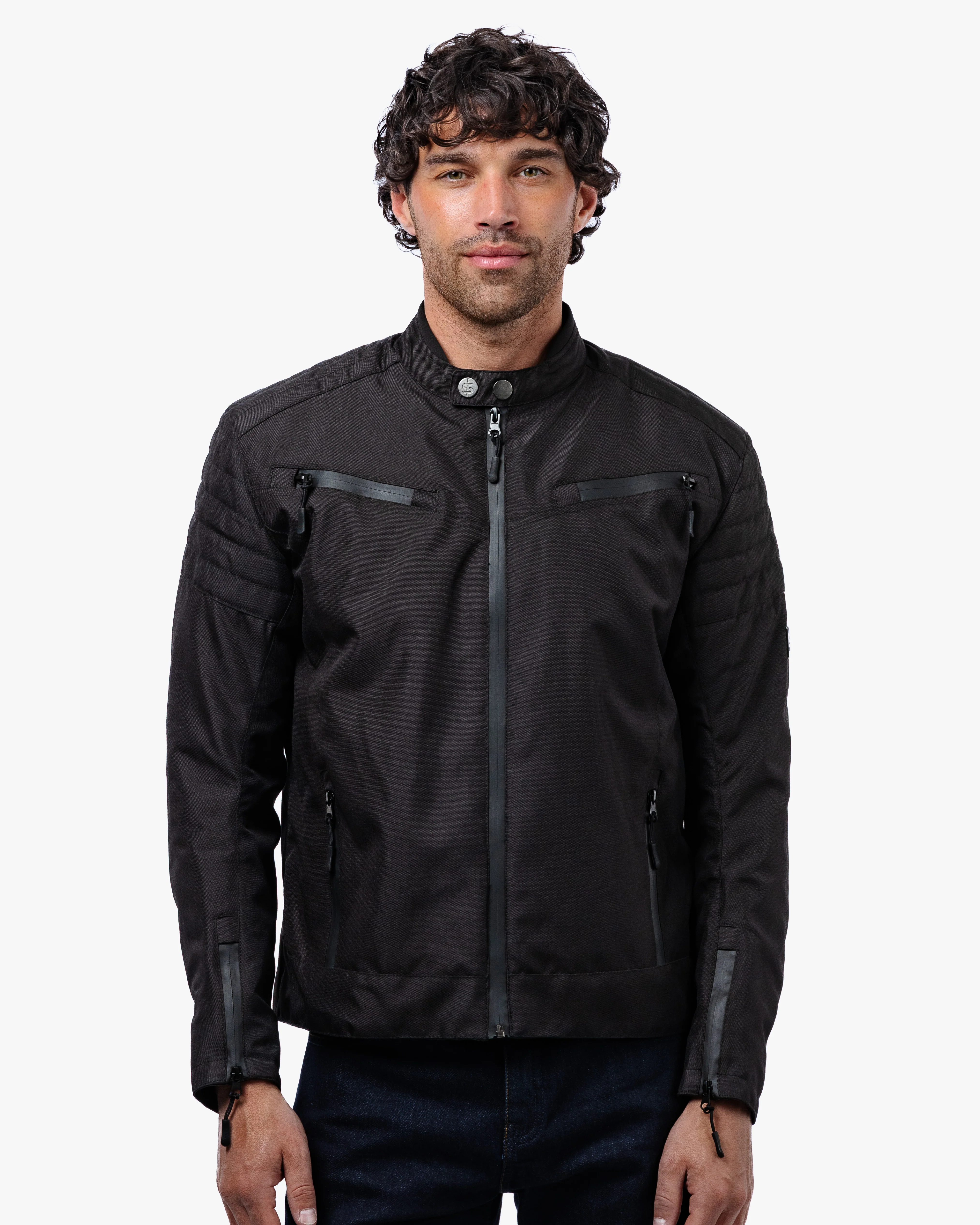 Cafe Flux Black Motorcycle Jacket - Image 3