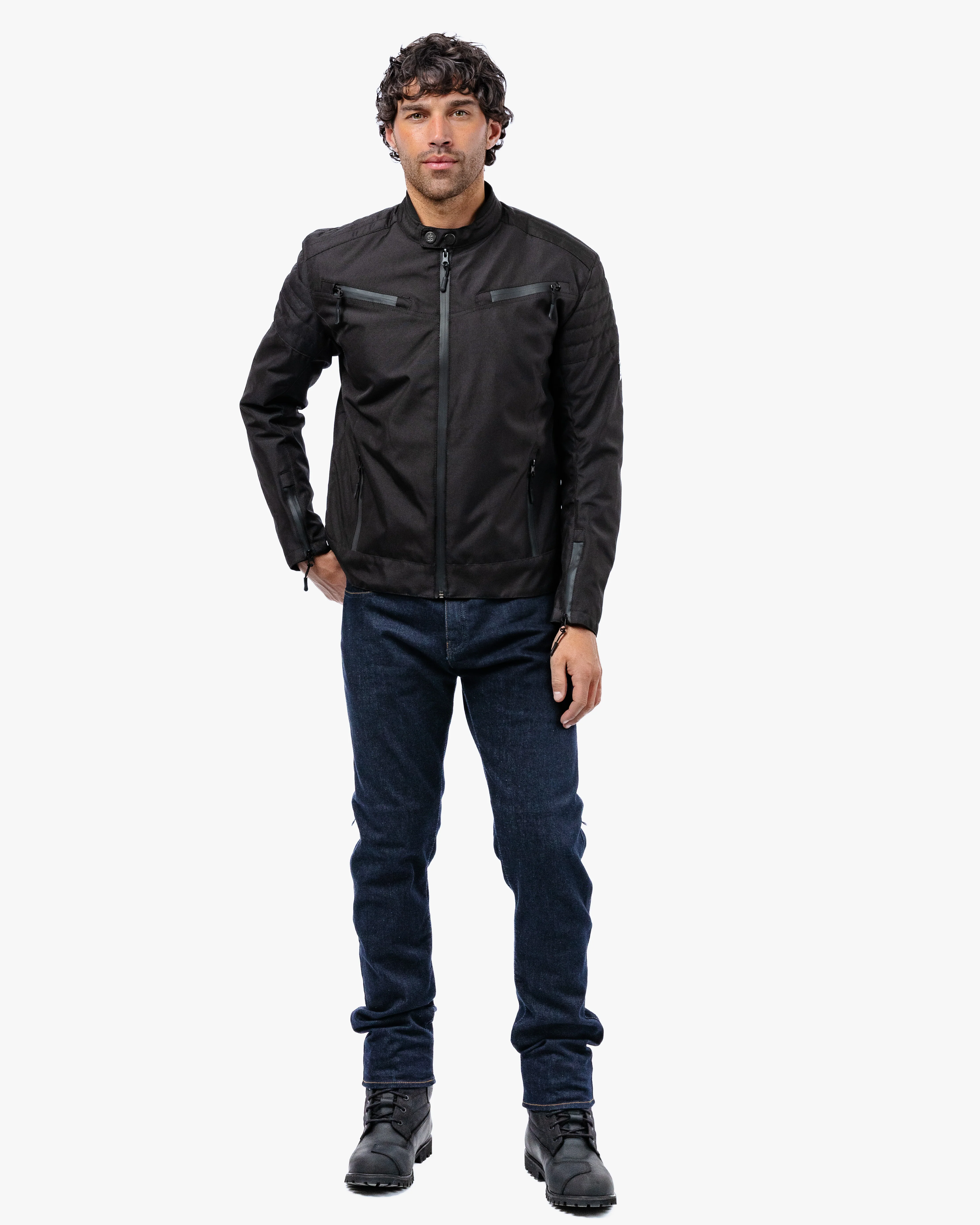 Cafe Flux Black Motorcycle Jacket - Image 5