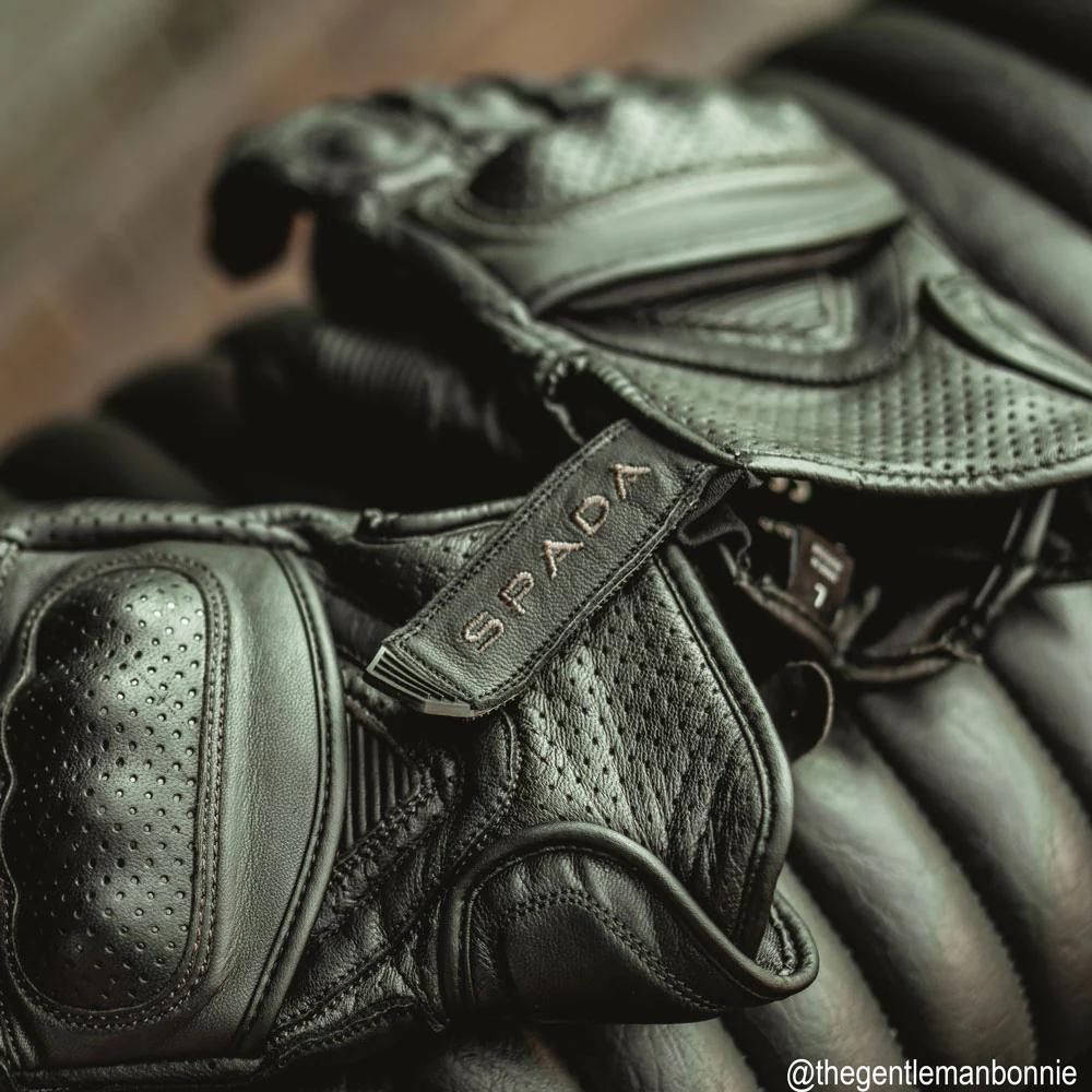 Corso Black & Brown Leather Motorcycle Gloves - Image 5