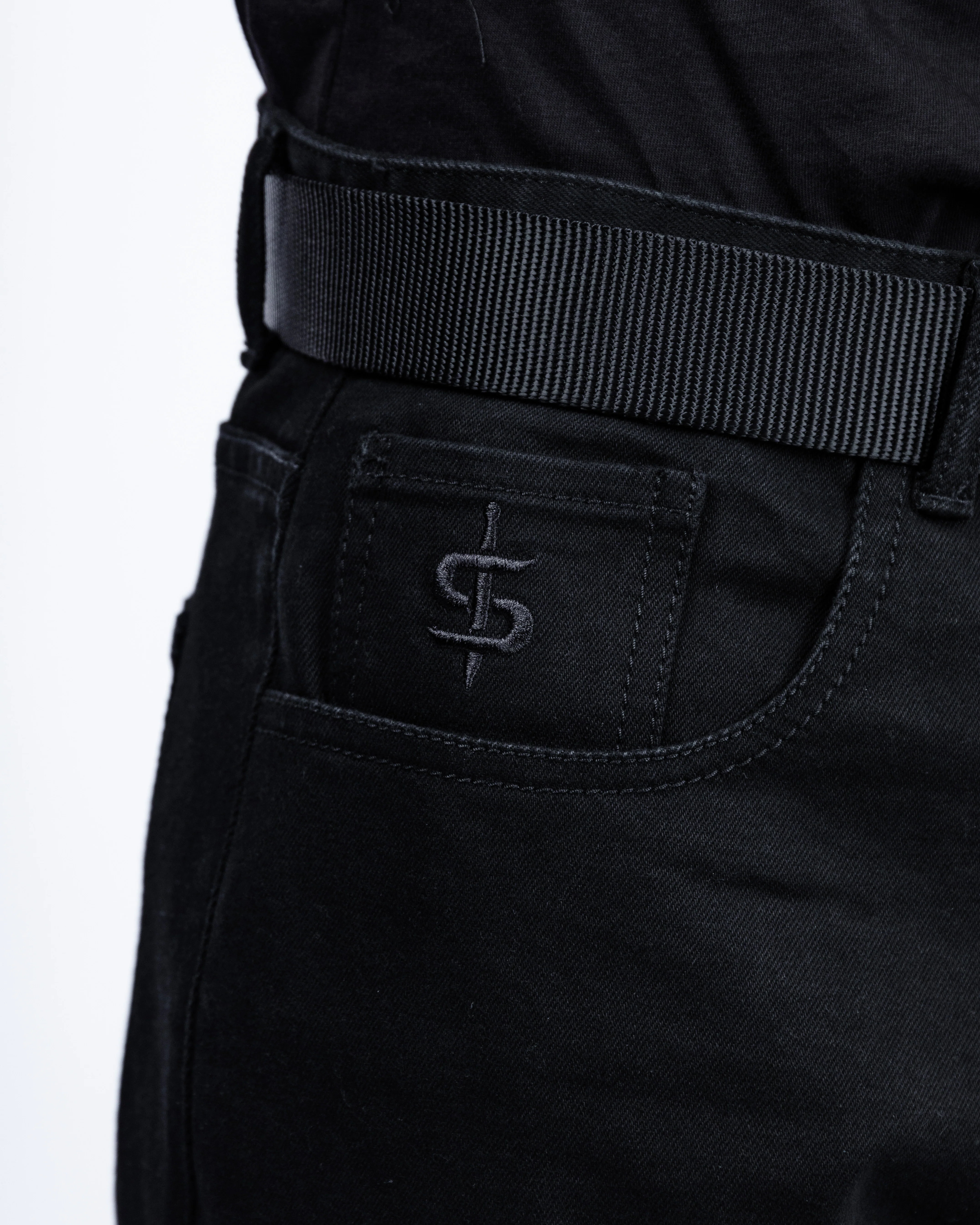 Drifter Mens Solid Black Motorcycle Jeans - Image 12