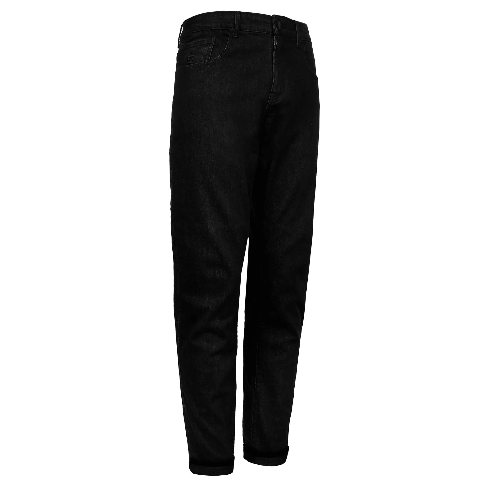 Drifter Mens Solid Black Motorcycle Jeans - Image 5