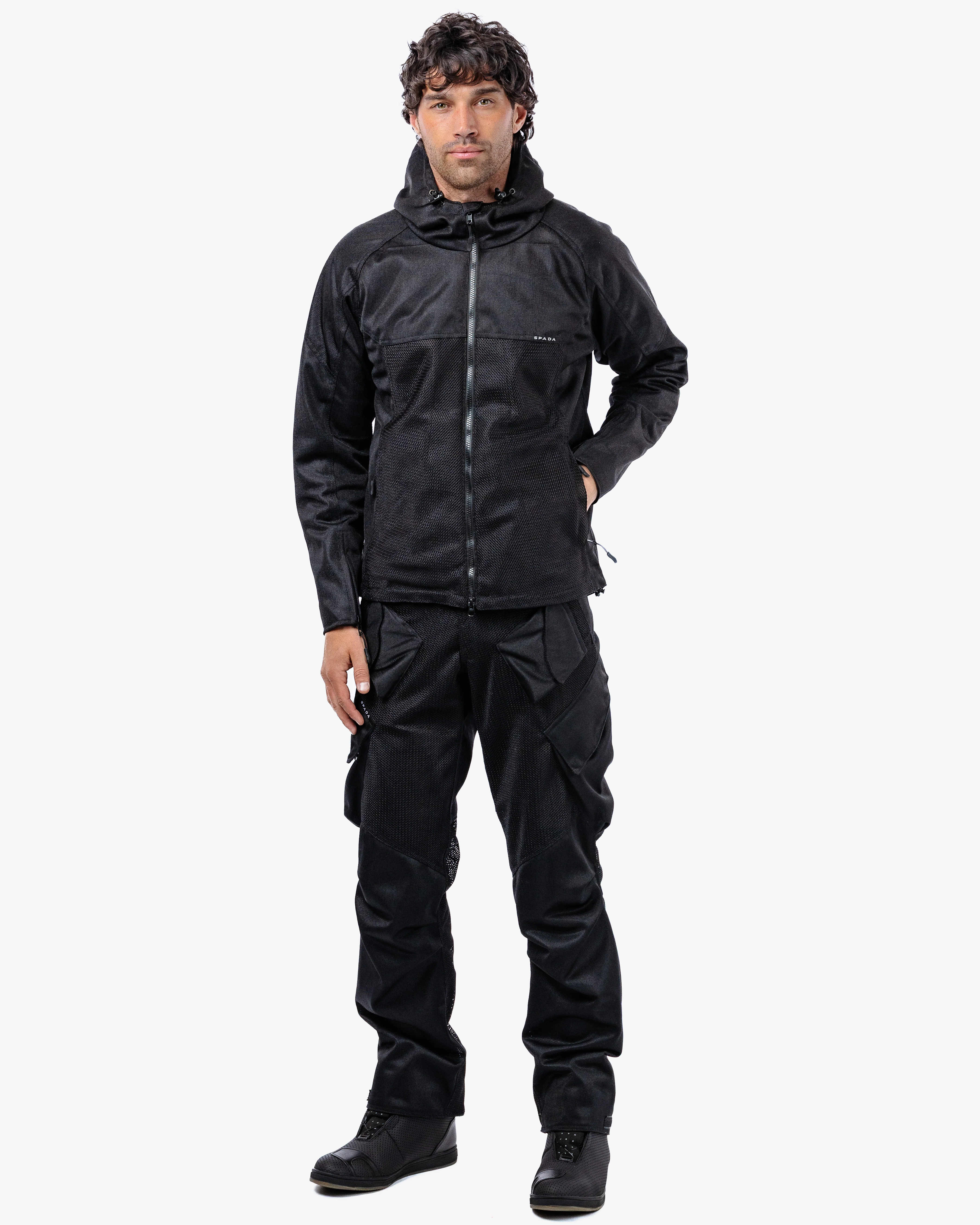 Hooded Air Black Ventilated Motorcycle Jacket - Image 4