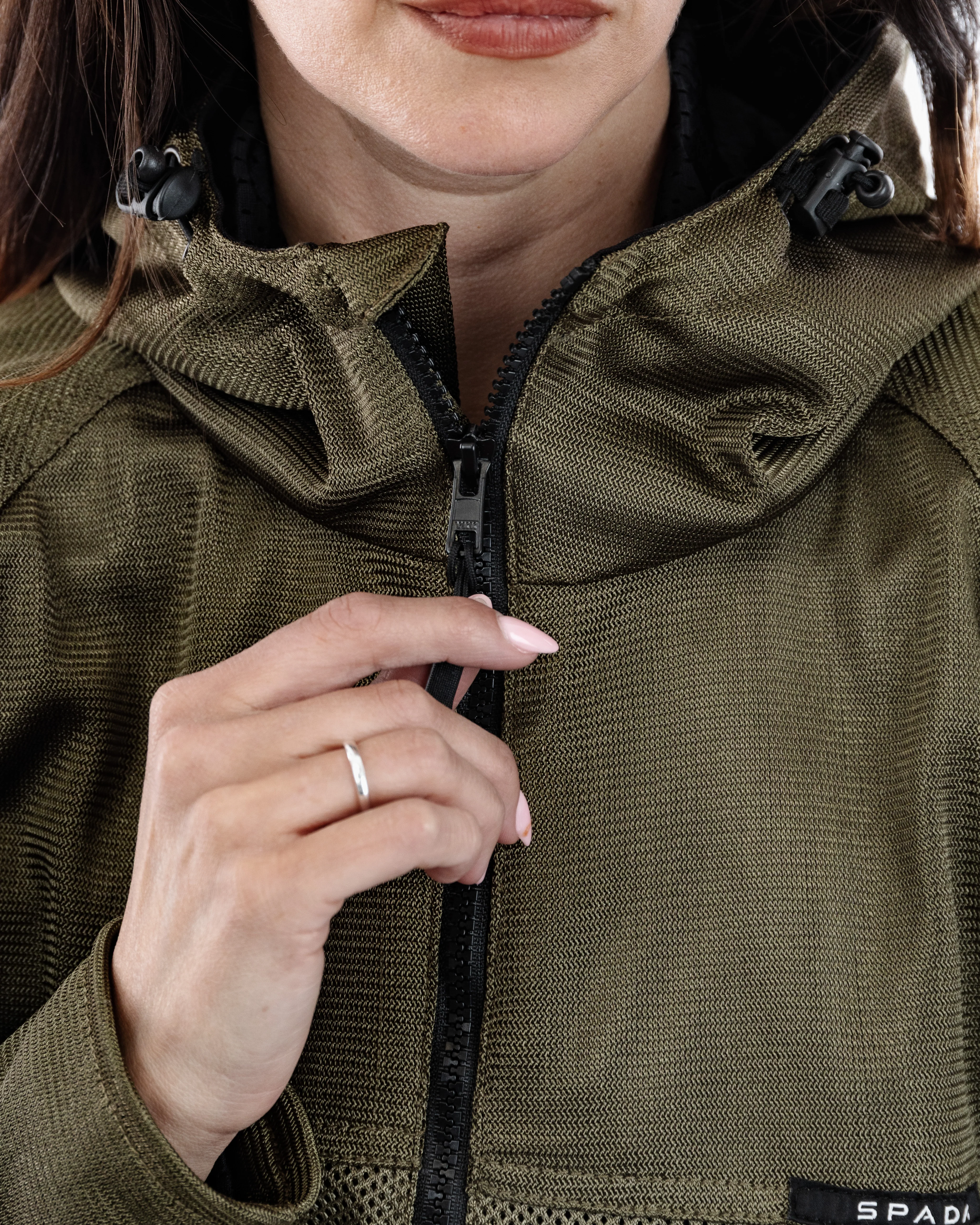 Hooded Air Olive Green Ventilated Motorcycle Jacket - Image 10