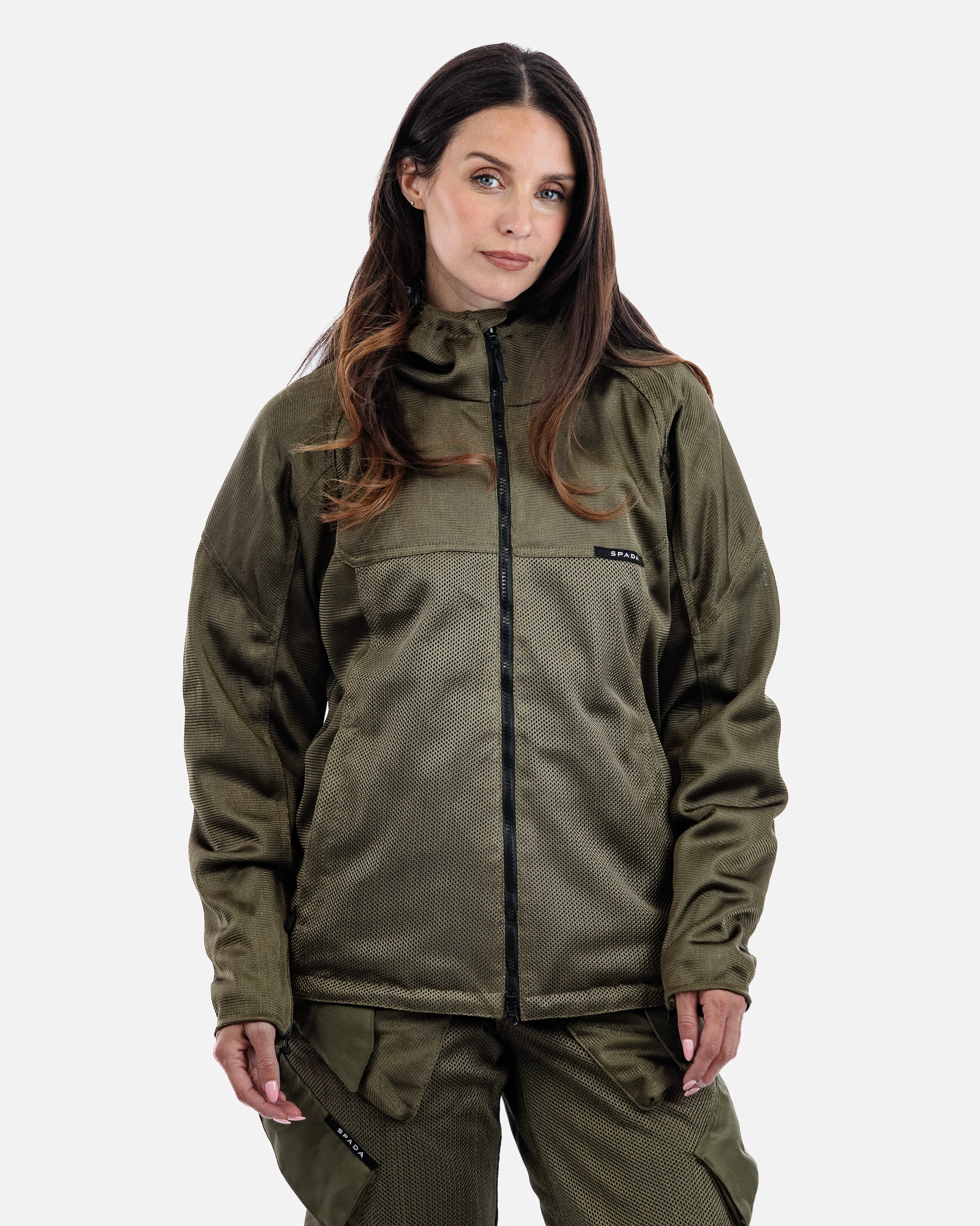 Hooded Air Olive Green Ventilated Motorcycle Jacket - Image 13