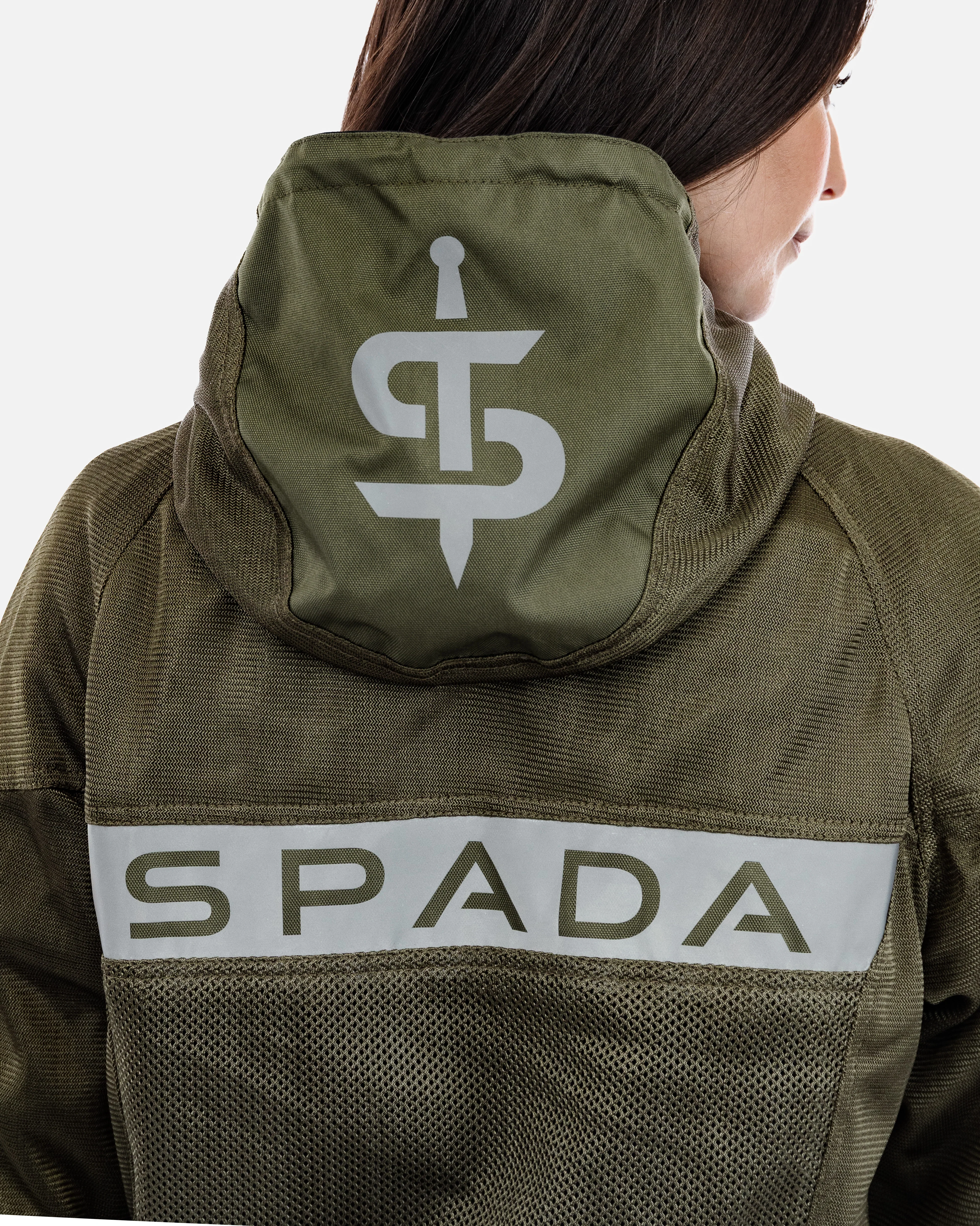 Hooded Air Olive Green Ventilated Motorcycle Jacket - Image 5