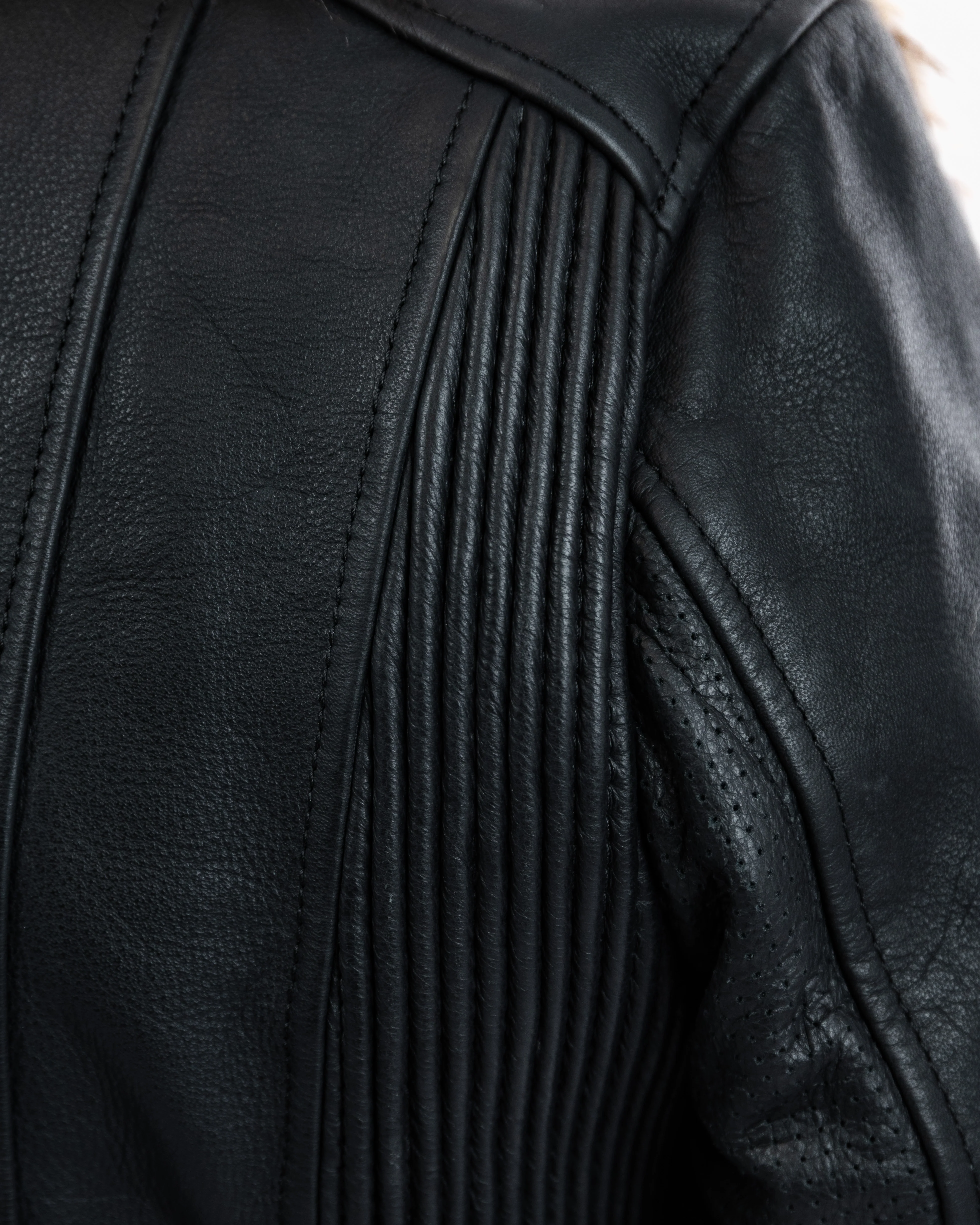 Lancer Ladies Black Leather Motorcycle Jacket - Image 11