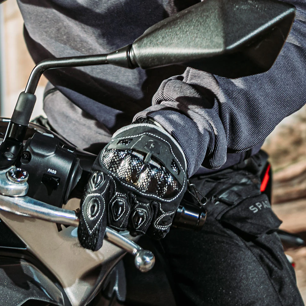 MX-Air Black Textile Motorcycle Gloves - Image 4
