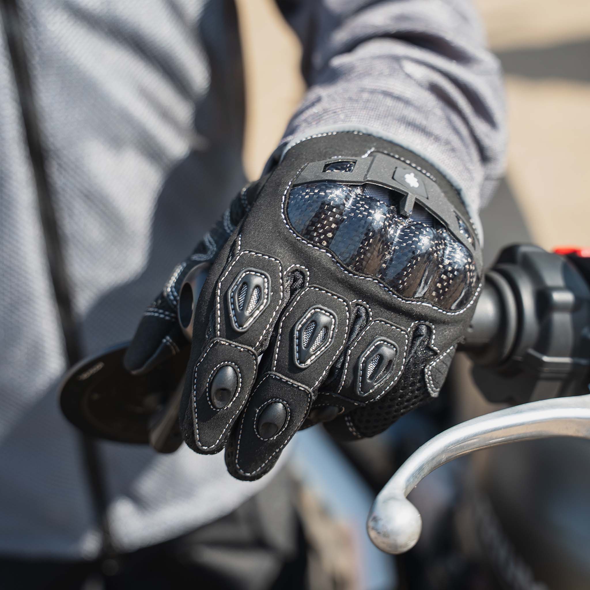 MX-Air Rev.2 Black Textile Motorcycle Gloves - Image 3