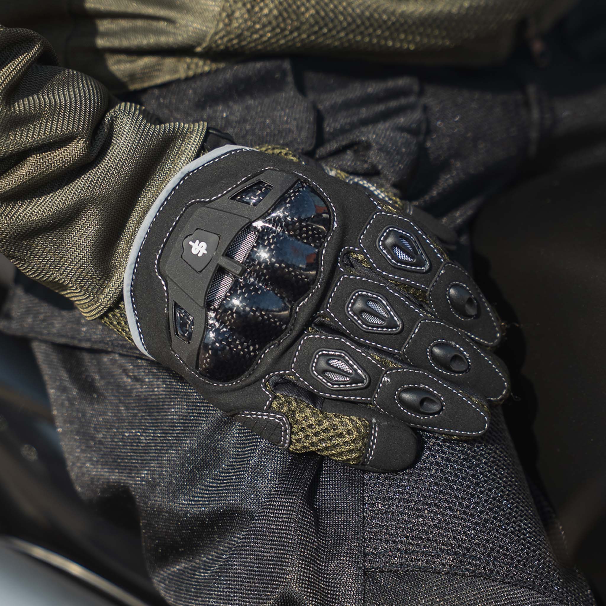 MX-Air Rev.2 Olive Green Motorcycle Gloves - Image 4