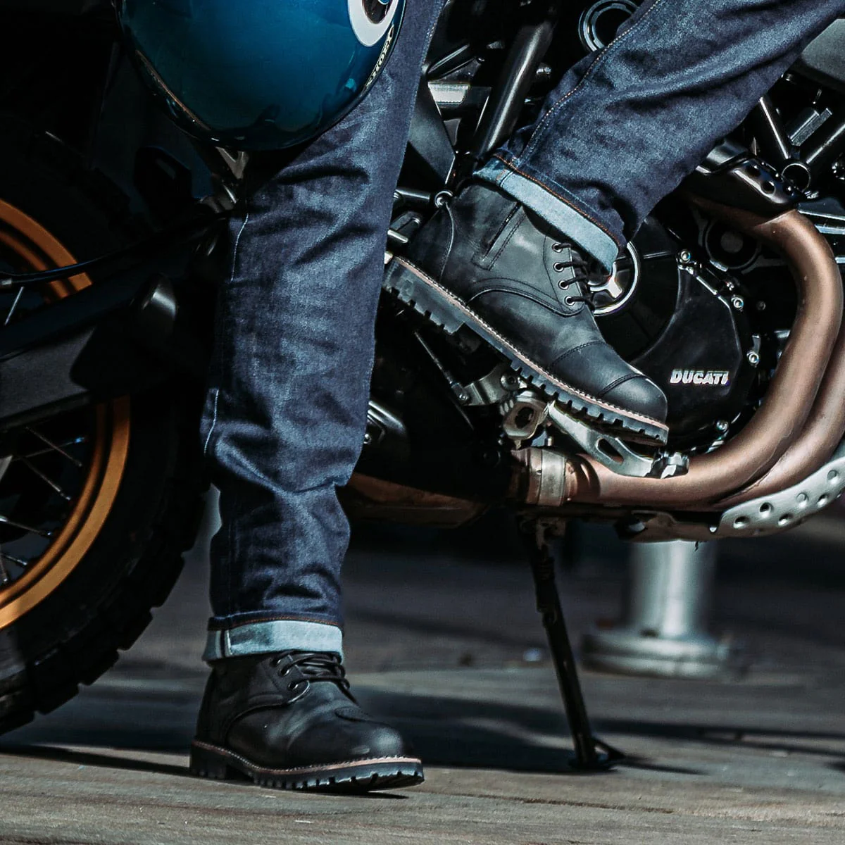 Pilgrim Grande Rev.2 Black Distressed Motorcycle Boots - Image 6