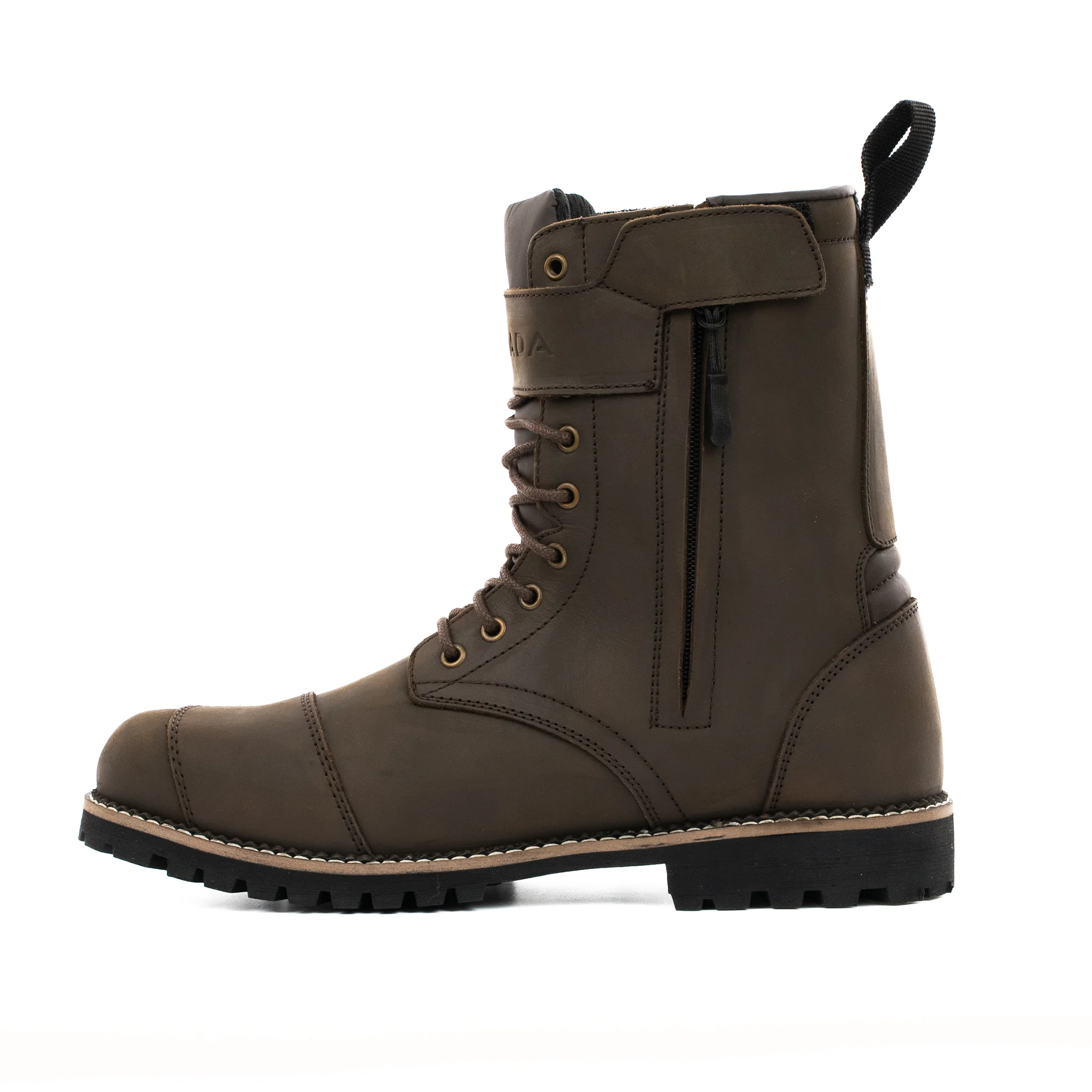 Pilgrim Grande Rev.2 Brown Distressed Motorcycle Boots - Image 3