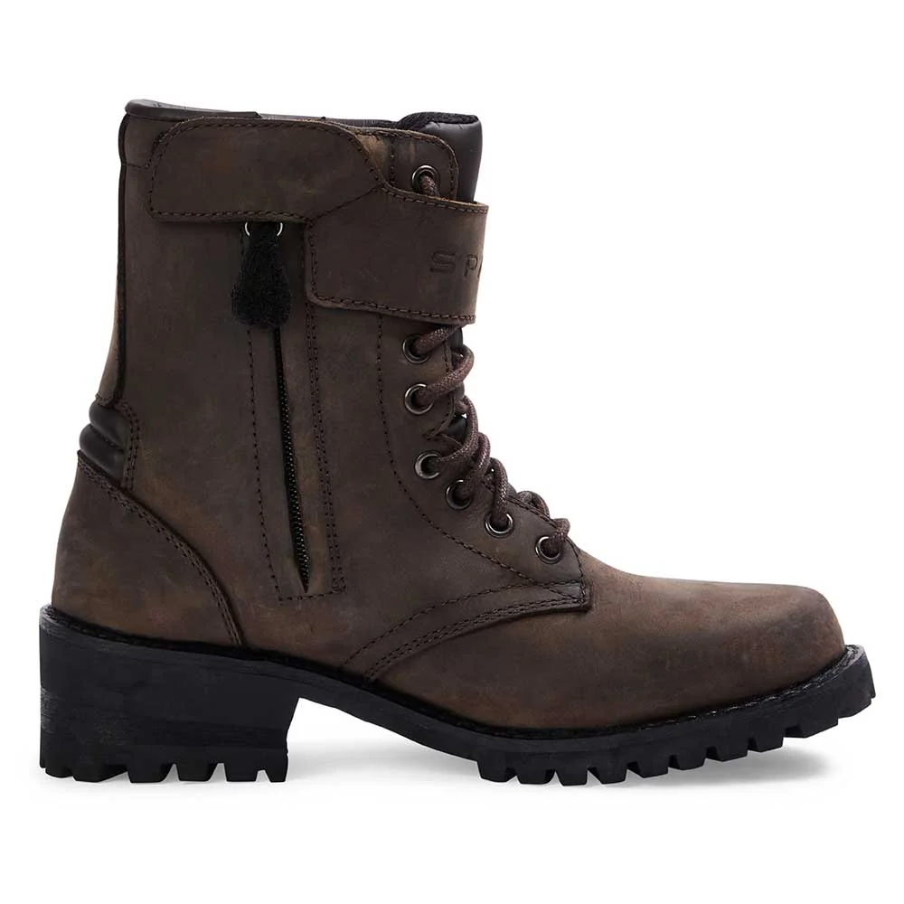Piston Ladies Brown Leather Motorcycle Boots - Image 3