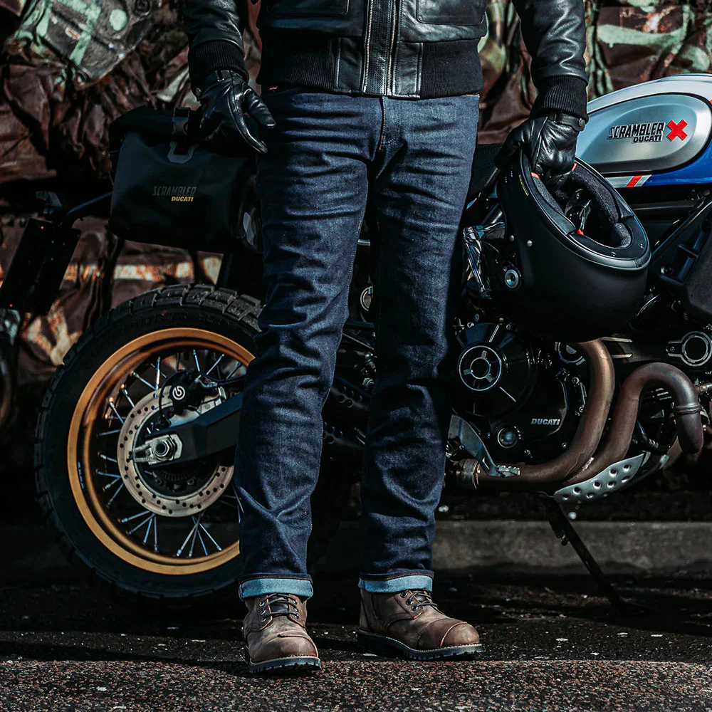 Ronin Mens Raw Indigo Motorcycle Jeans - Image 7