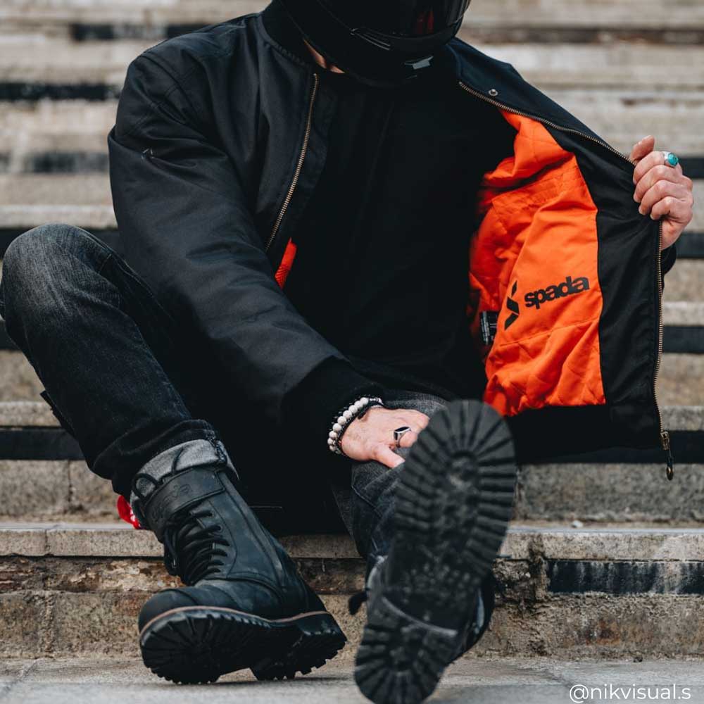 Airforce 1 Black Motorcycle Bomber Jacket - Image 4