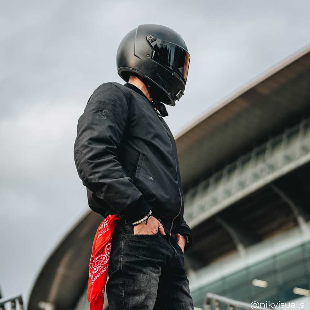 Airforce 1 Black Motorcycle Bomber Jacket - Image 5