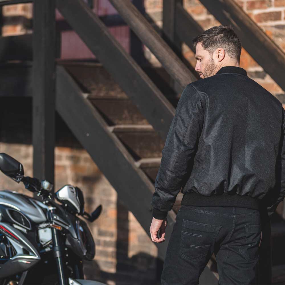 Airforce 1 Black Motorcycle Bomber Jacket - Image 7