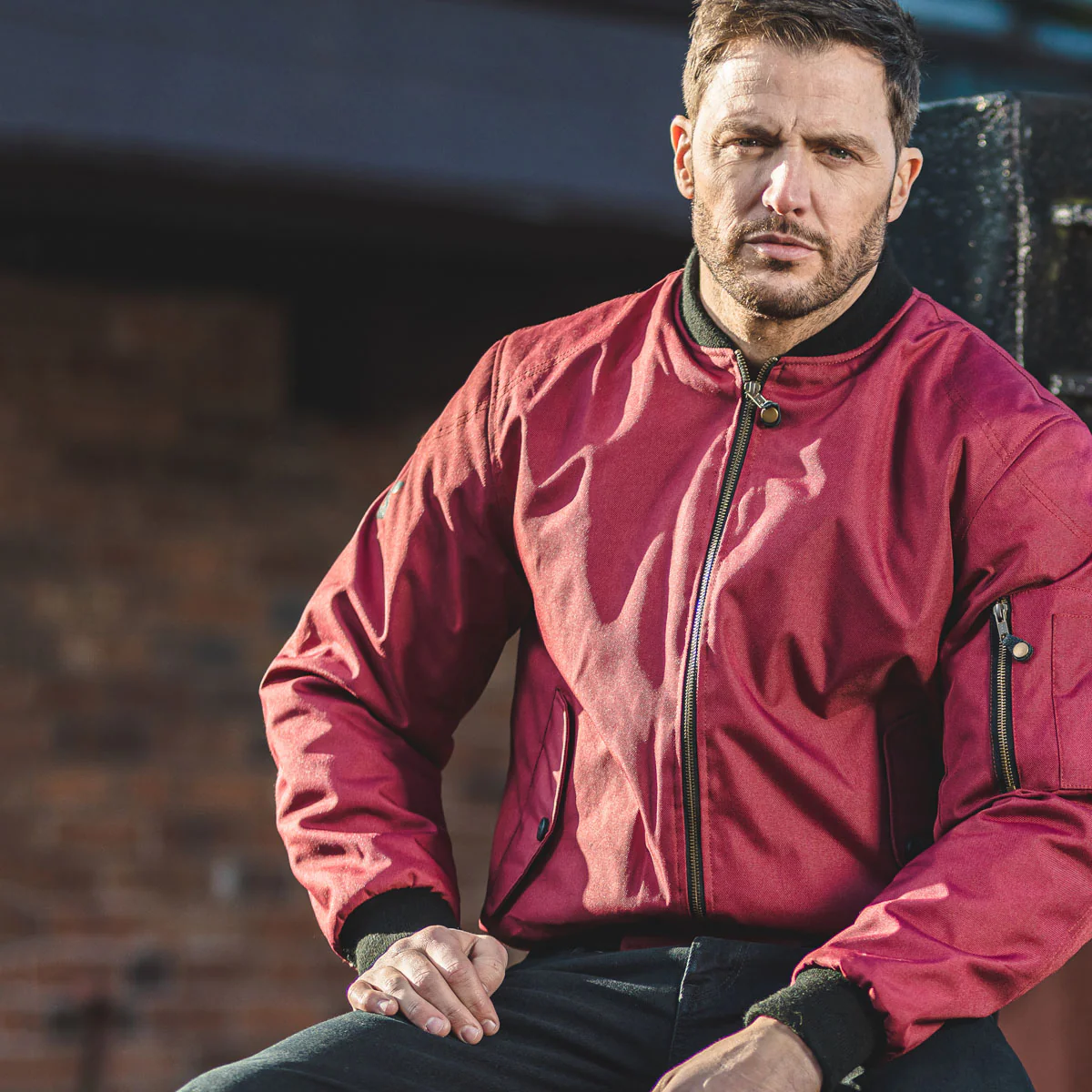 Airforce 1 Red Motorcycle Bomber Jacket - Image 4