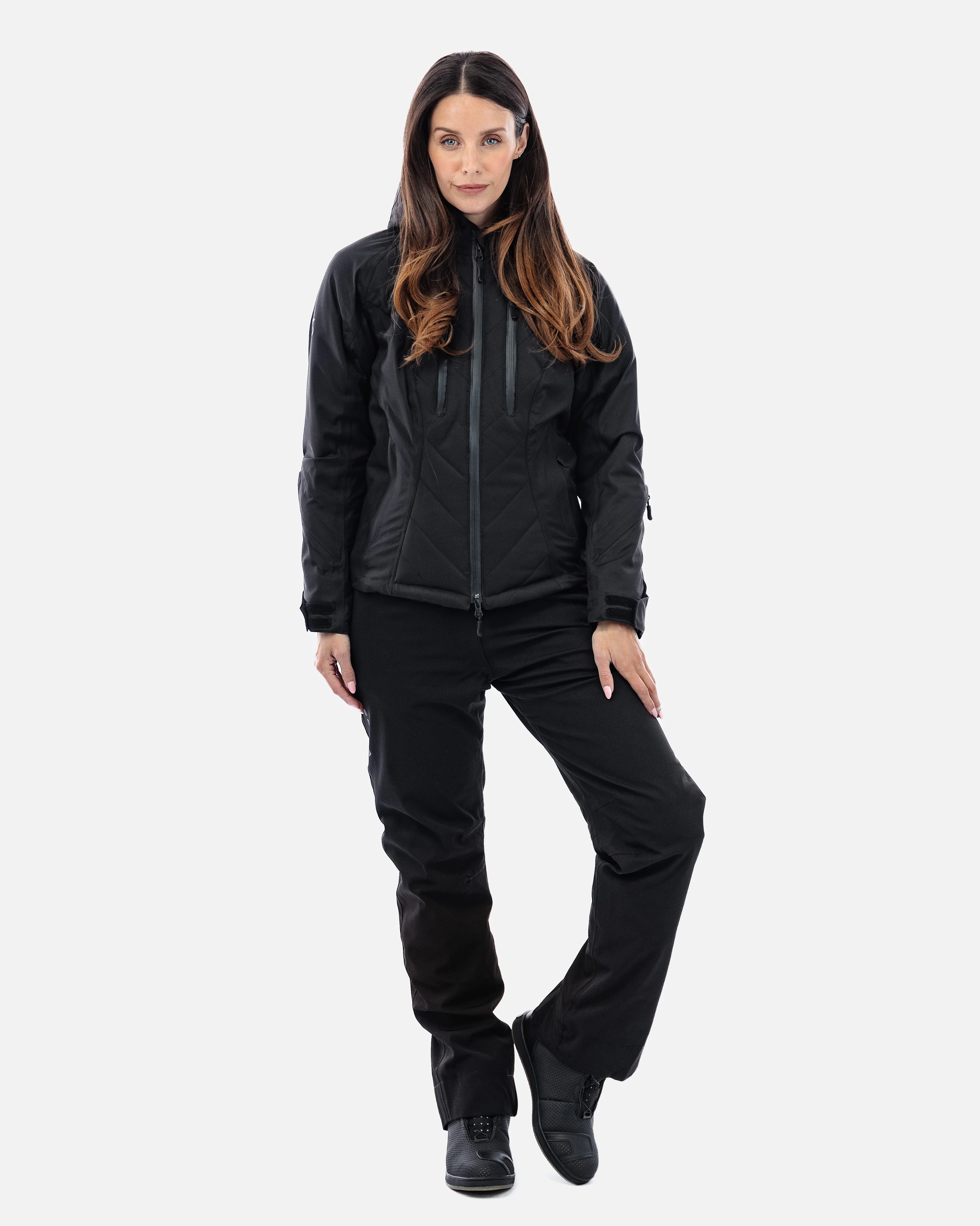 Bella Black Quilted Ladies Motorcycle Jacket - Image 3