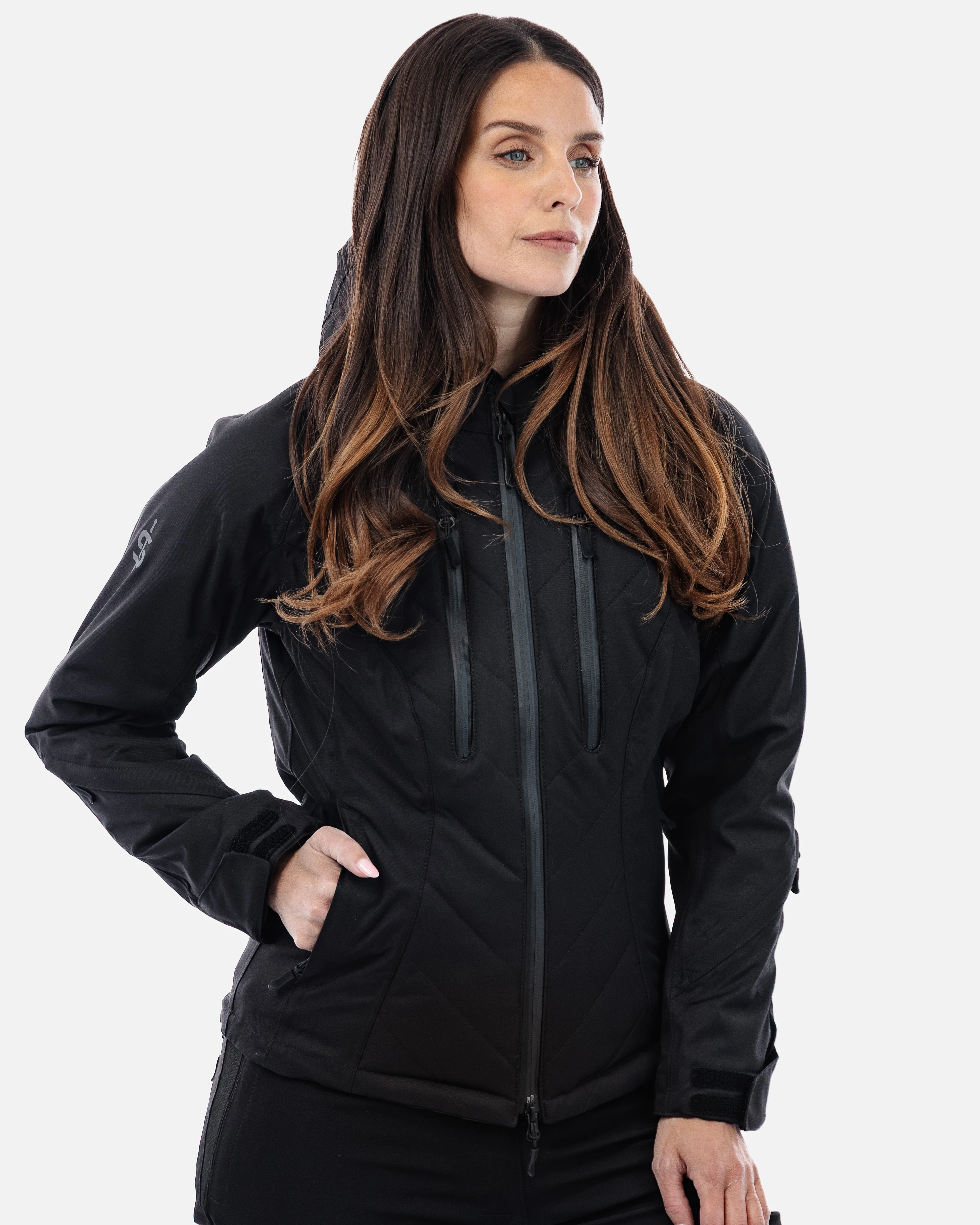 Bella Black Quilted Ladies Motorcycle Jacket - Image 7
