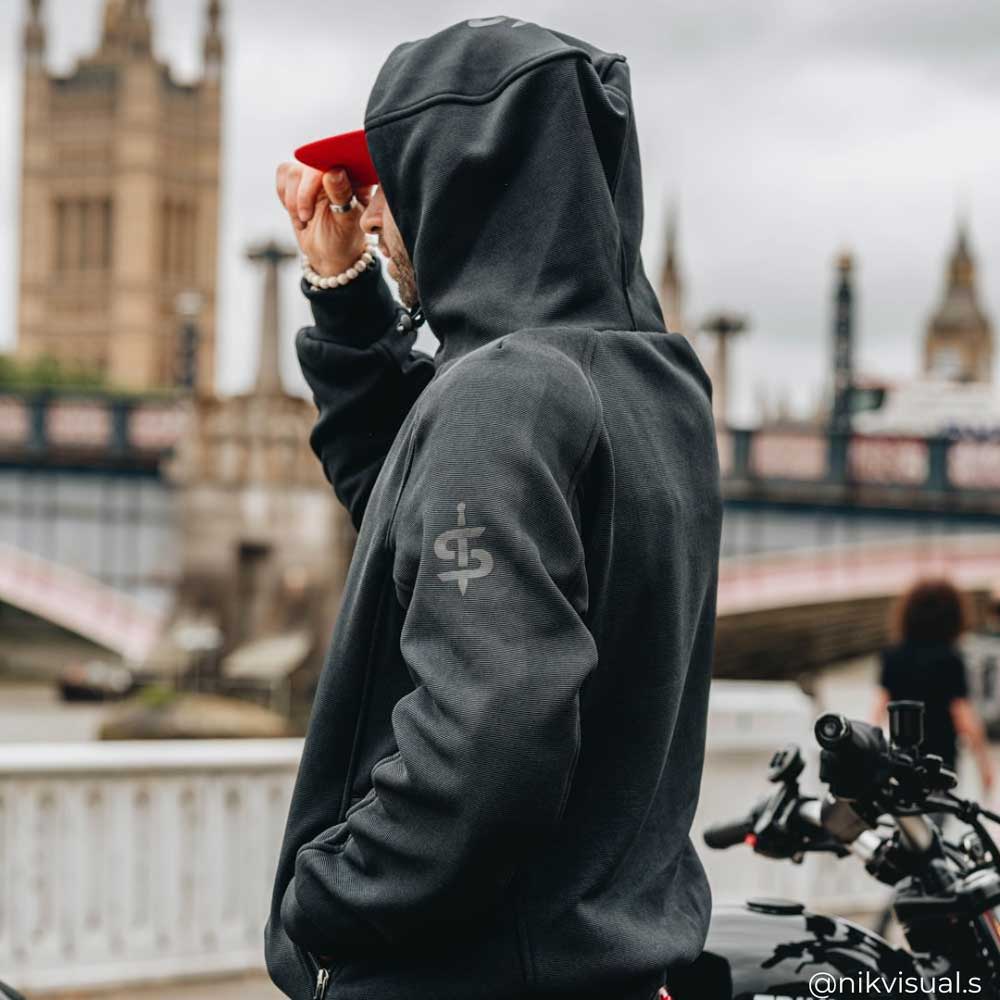 Blade Black Unisex Motorcycle Hoodie - Image 11