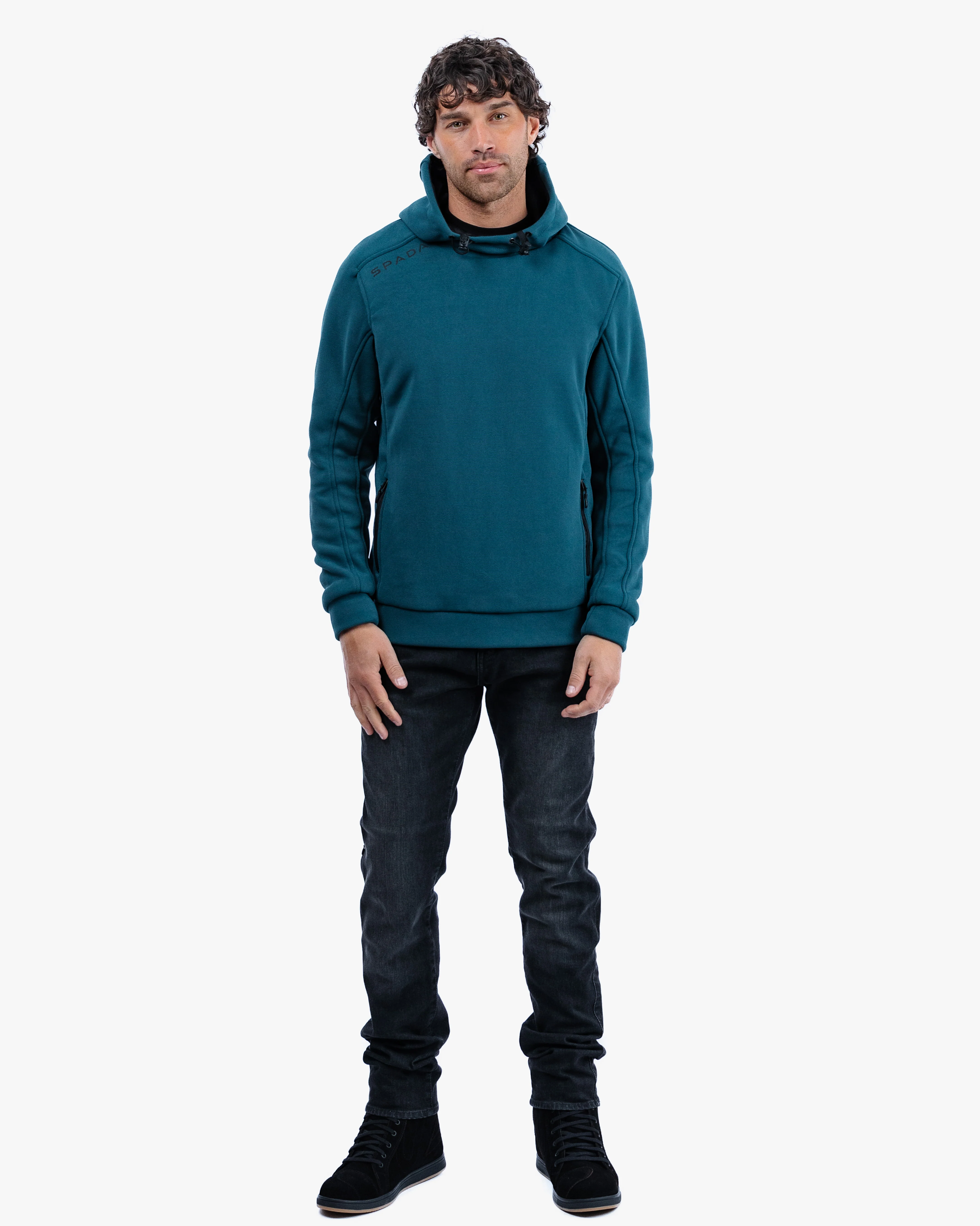 Blade Coral Blue Unisex Motorcycle Hoodie - Image 3