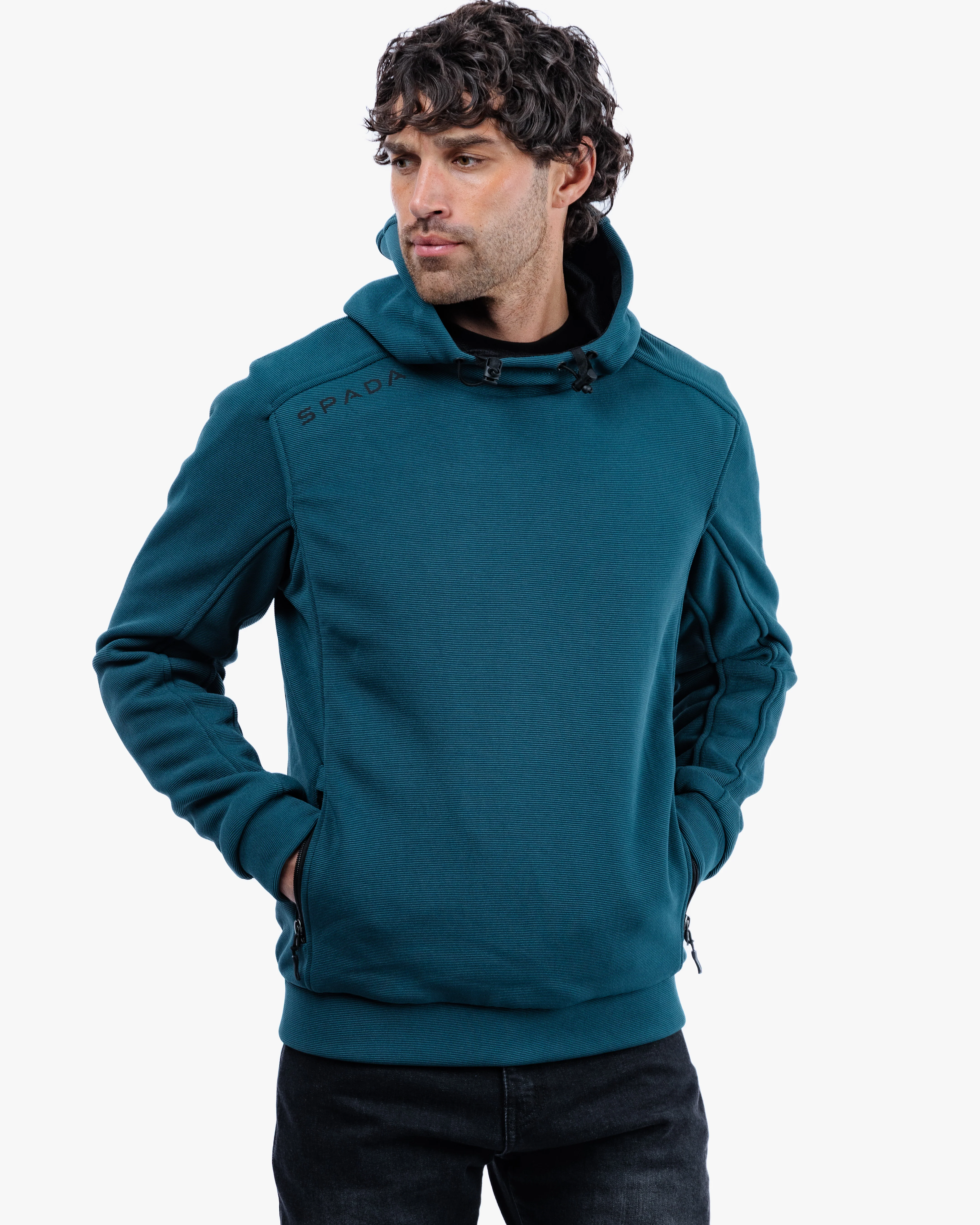 Blade Coral Blue Unisex Motorcycle Hoodie - Image 4
