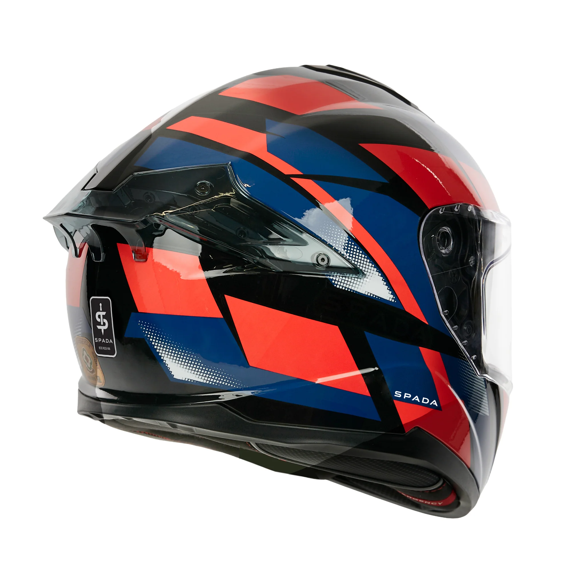 Blade Sabre Black, Blue & Red Full Face Motorbike Helmet - Image 6
