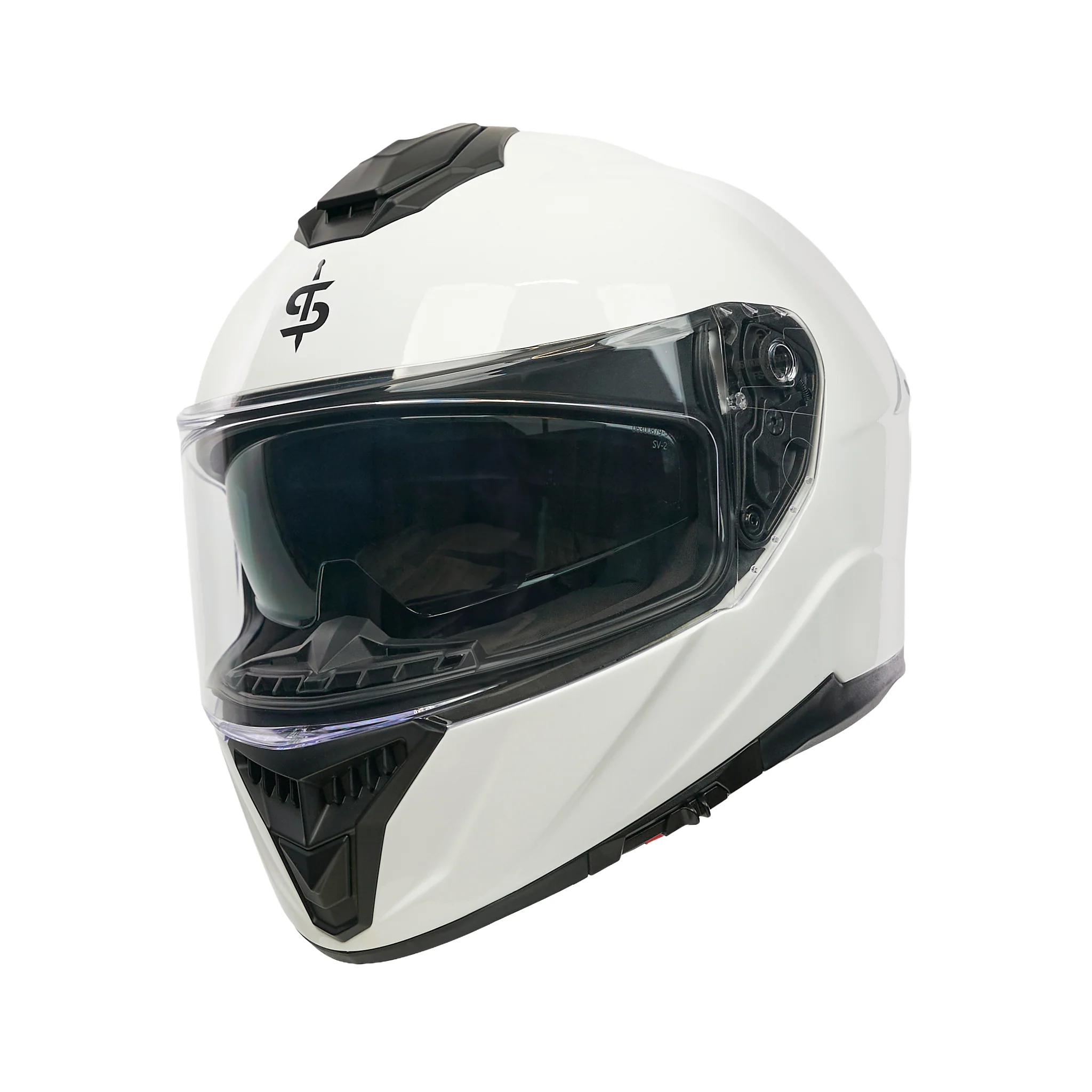 Blade White Full Face Motorbike Helmet - Image 2