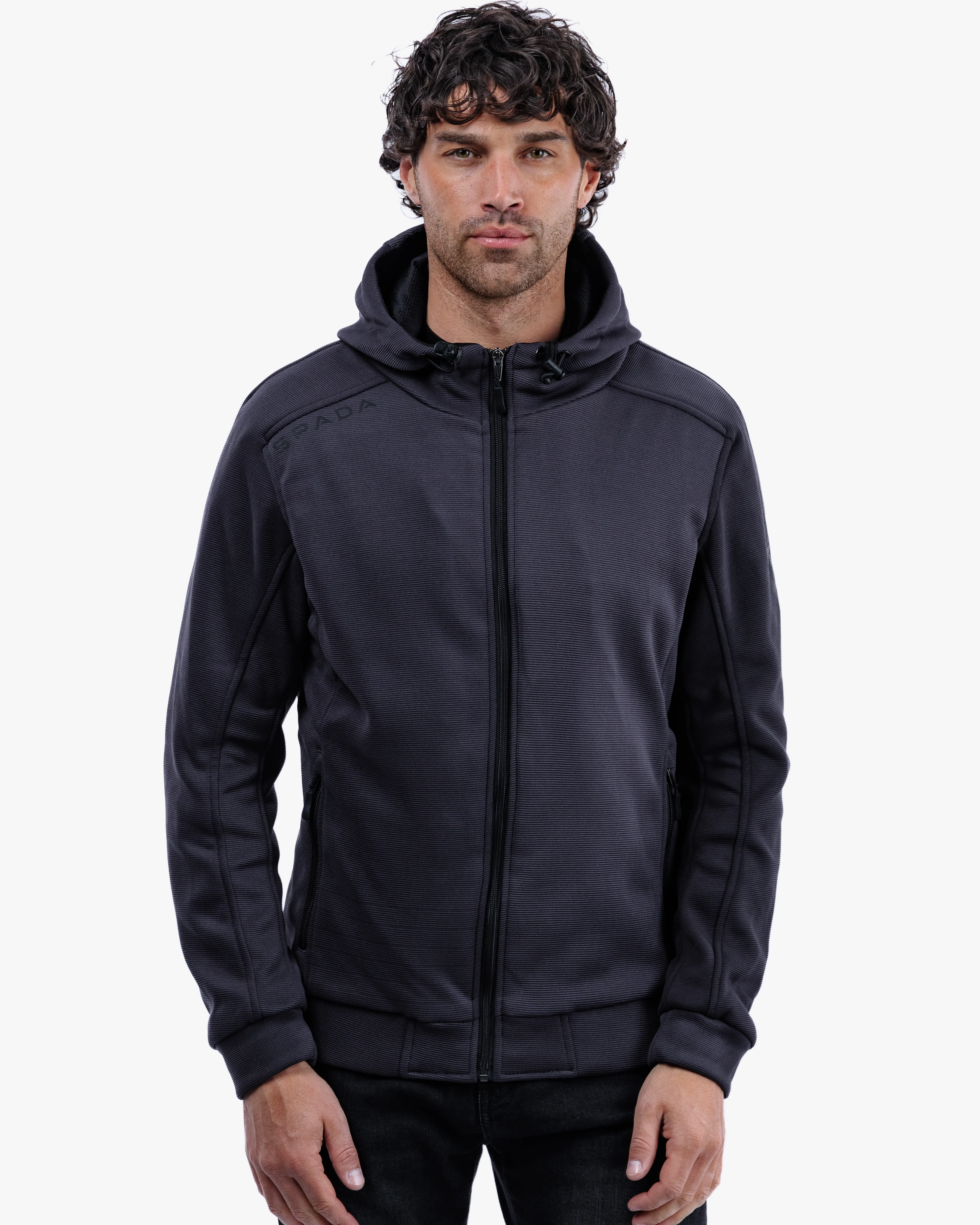 Blade Grey Turbulence Zip Up Unisex Motorcycle Hoodie - Image 3