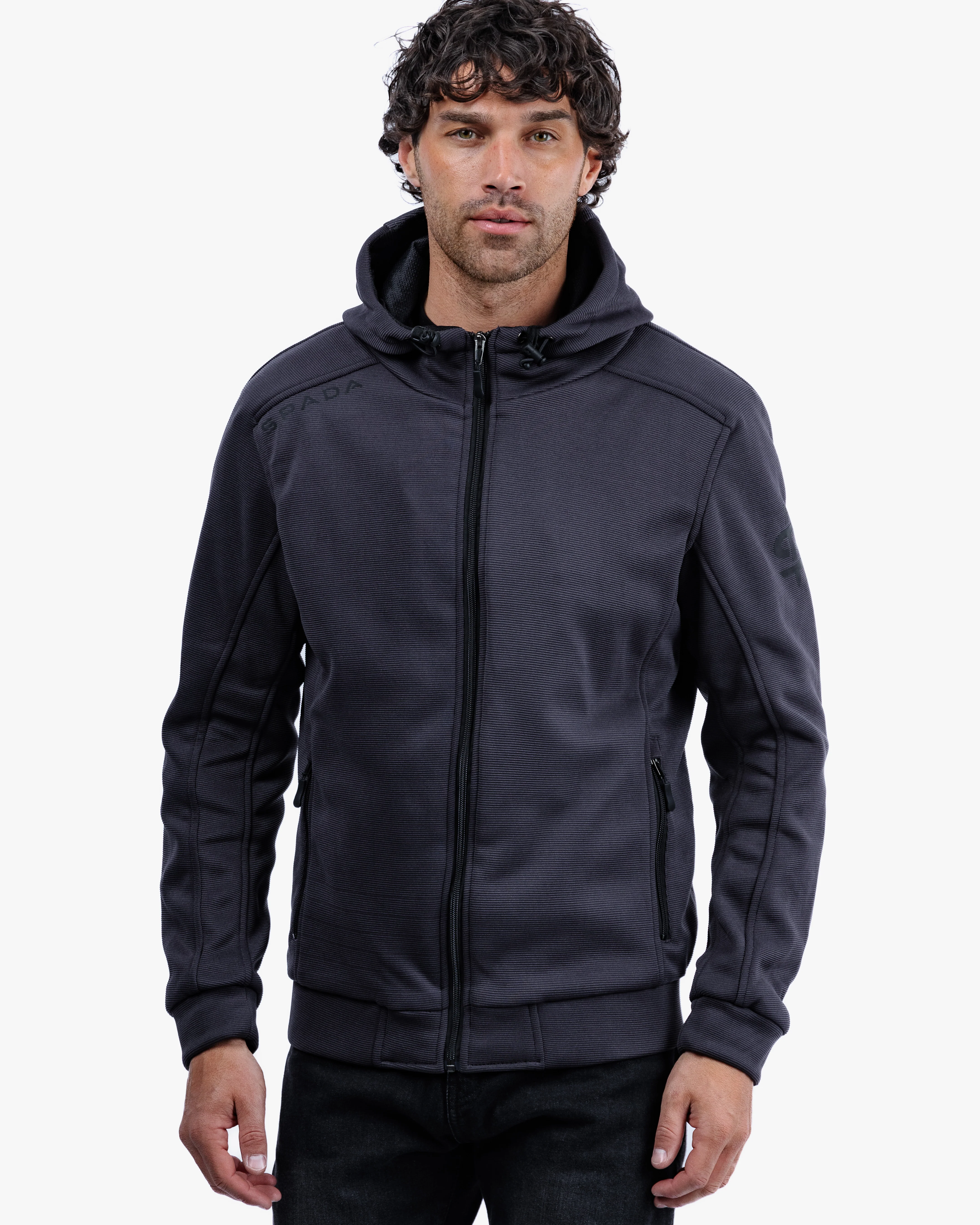 Blade Grey Turbulence Zip Up Unisex Motorcycle Hoodie - Image 4