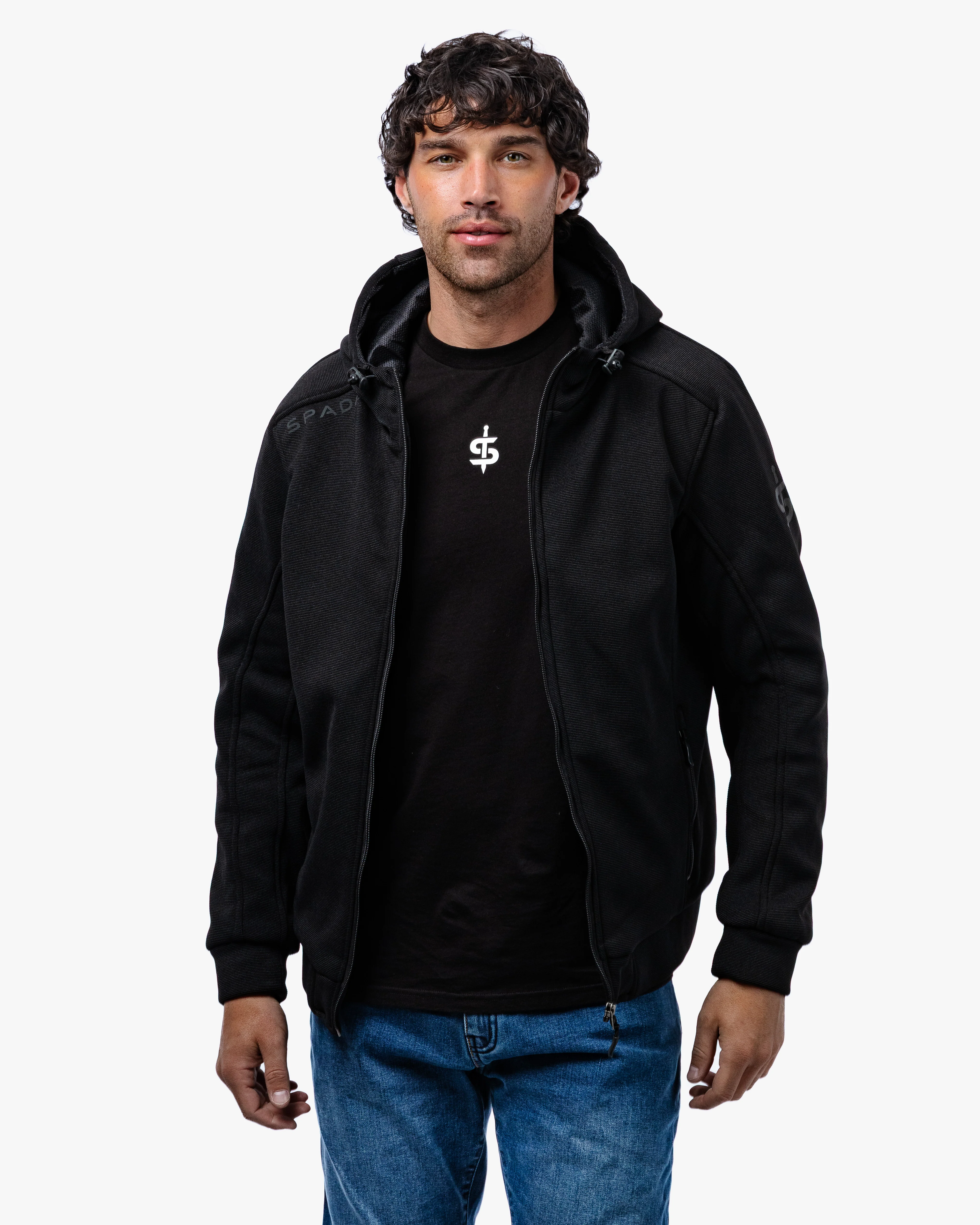 Blade Black Zip Up Unisex Motorcycle Hoodie - Image 5