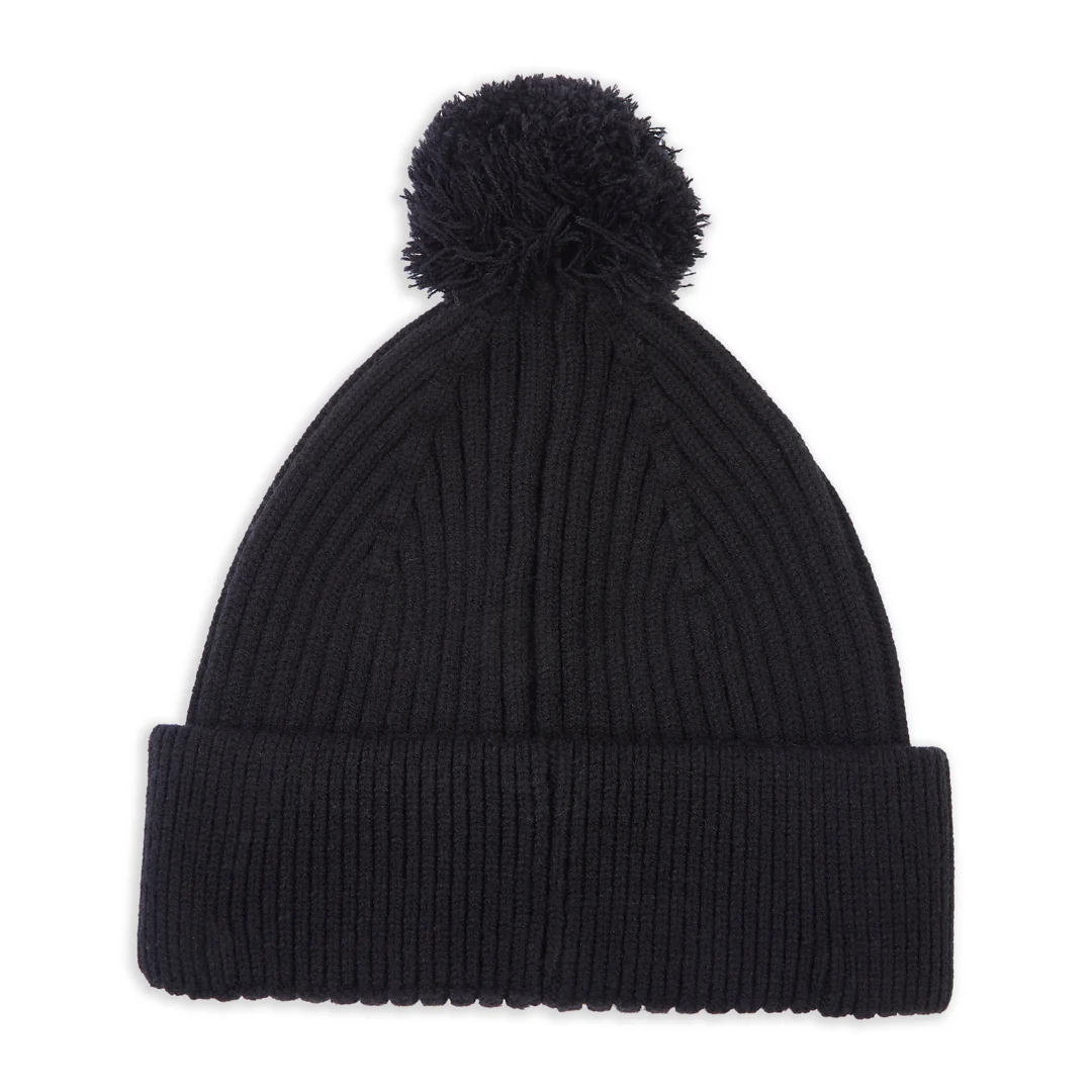 Black Bobble Beanie Hat - Image 3