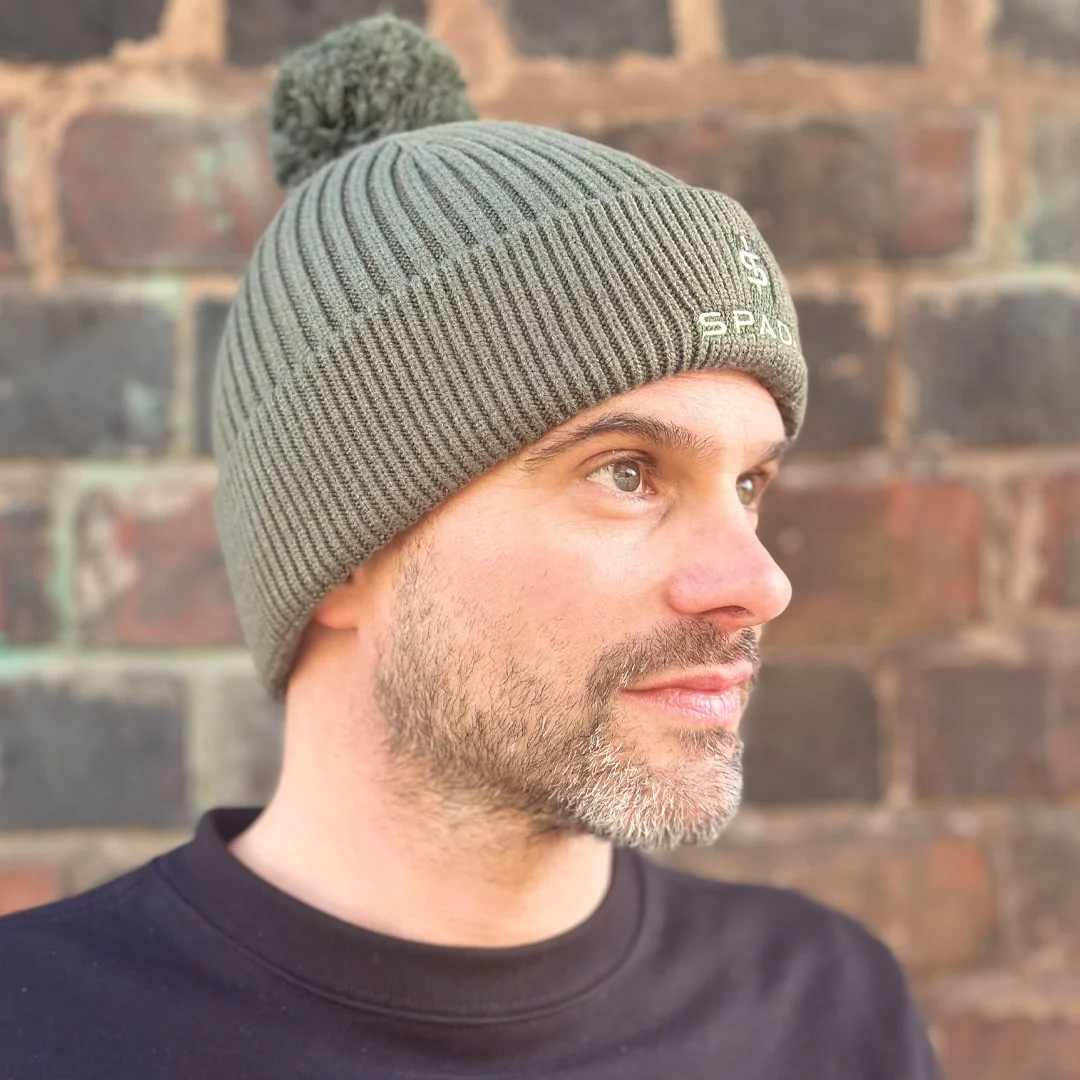 Olive Bobble Beanie Hat - Image 6