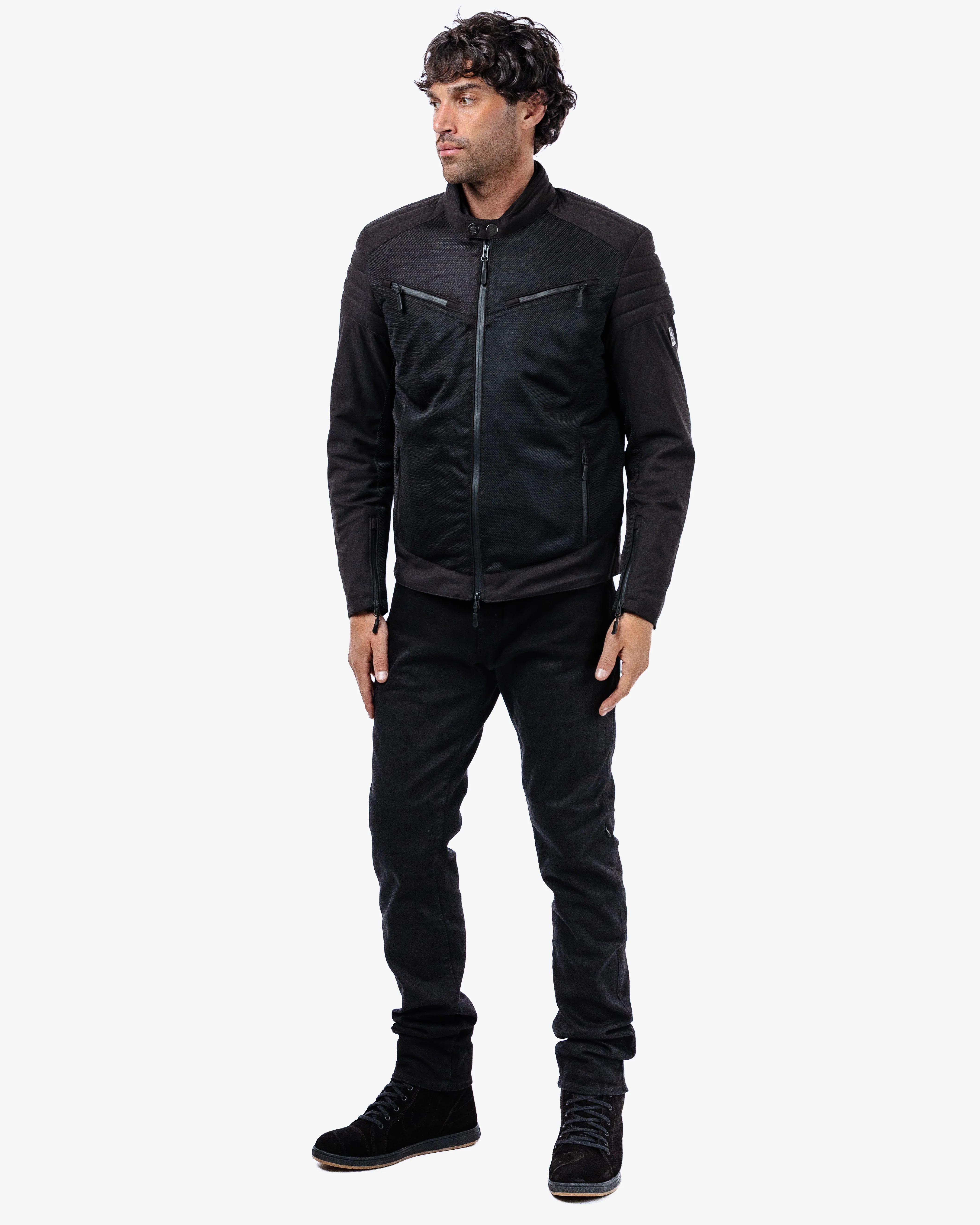 Cafe Air Black Ventilated  Motorcycle Jacket - Image 6