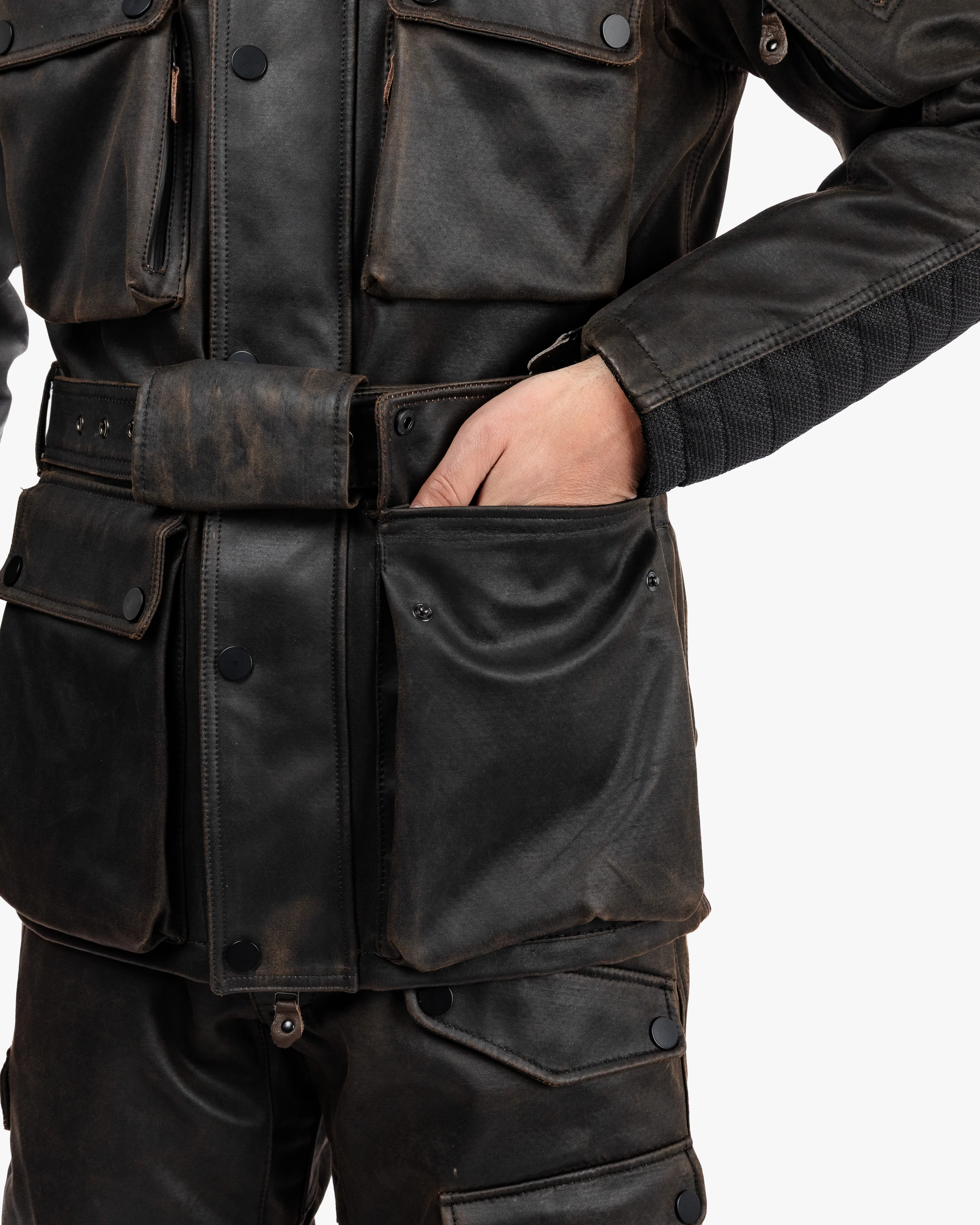 Crossguard Walnut Brown Waterproof Motorcycle Jacket - Image 13