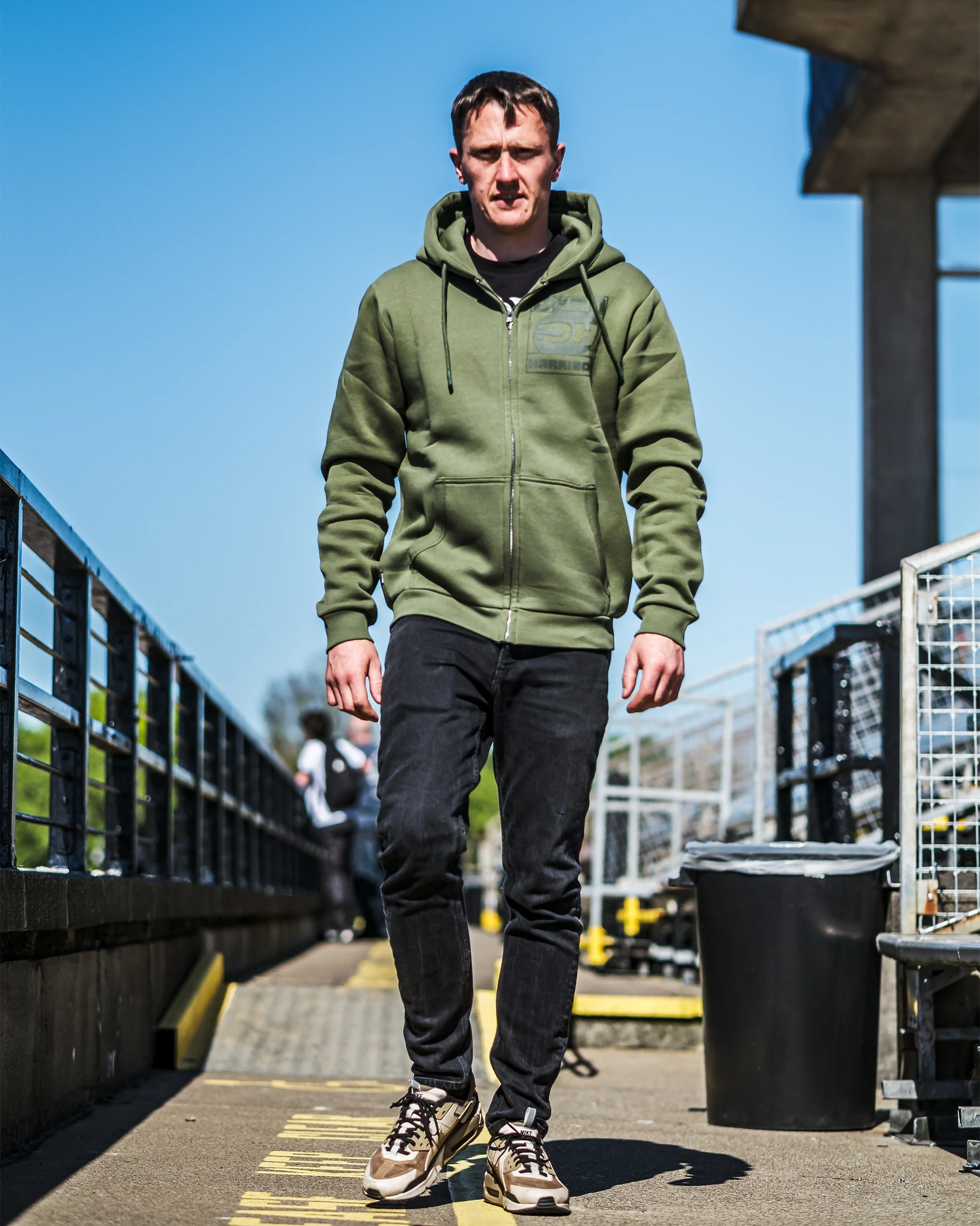 Dean Harrison DH2 Zip Hoodie Olive Green - Image 4