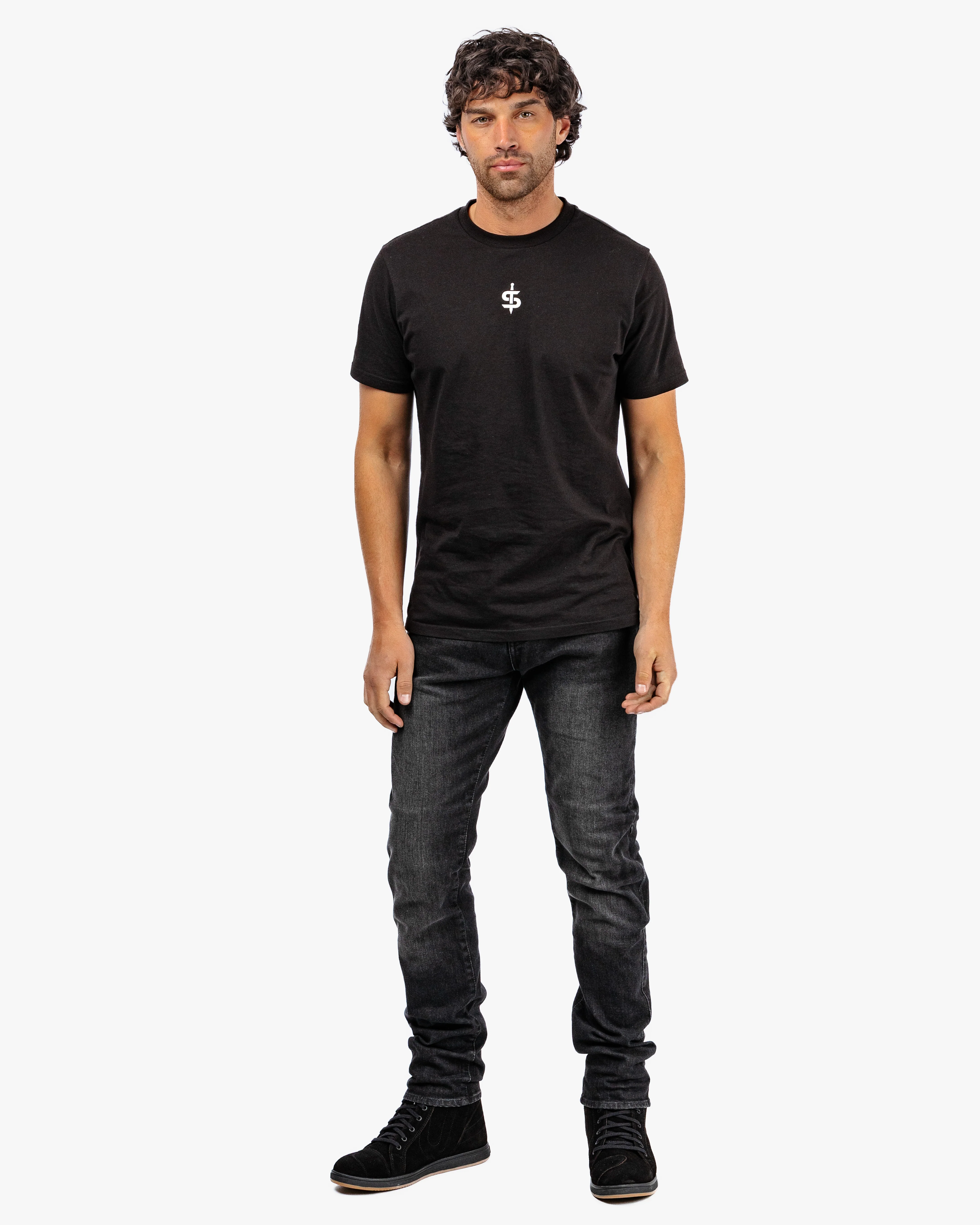 Drifter Mens Washed Black Motorcycle Jeans - Image 5