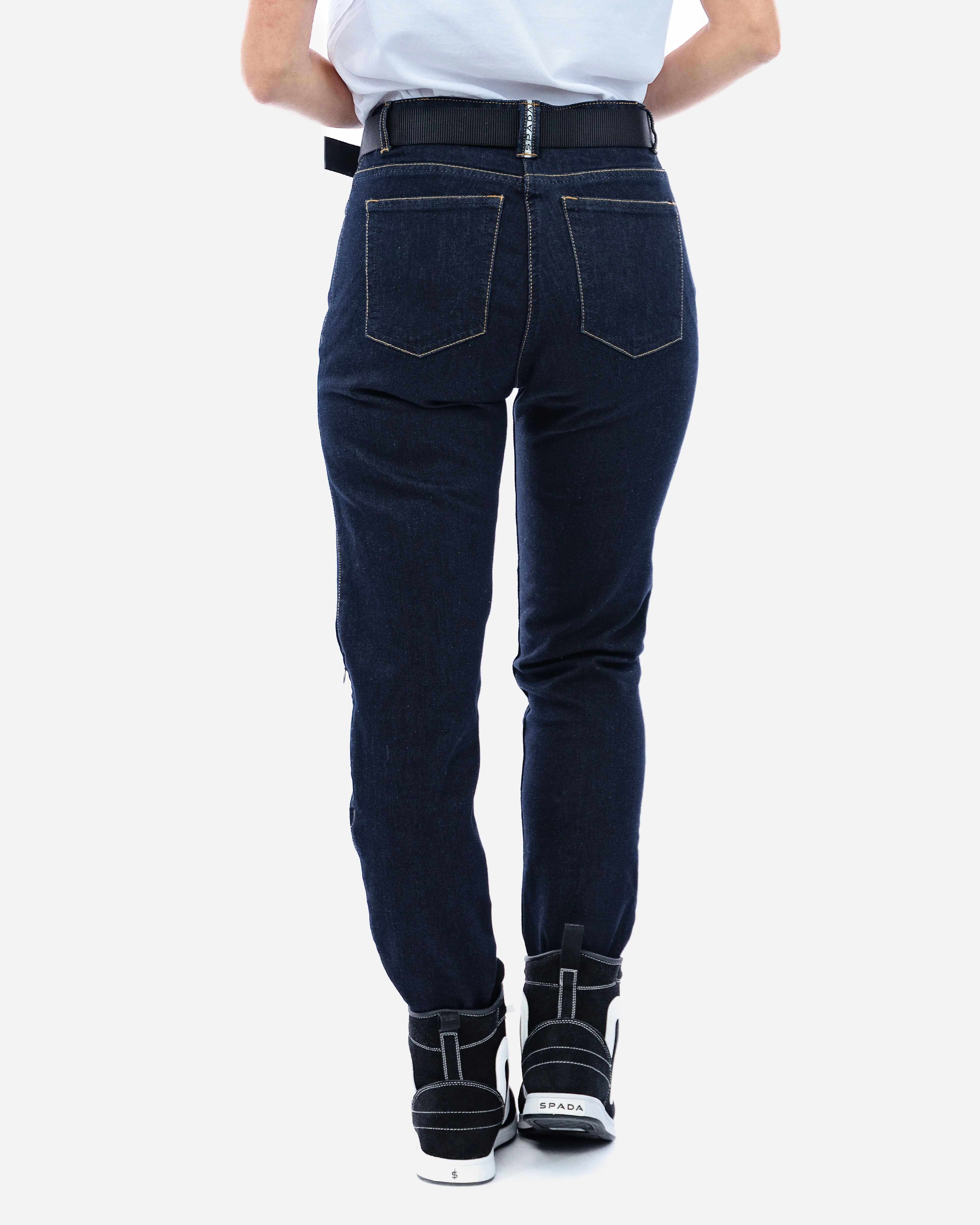 Drifter Ladies Rinse Indigo Motorcycle Jeans - Image 3