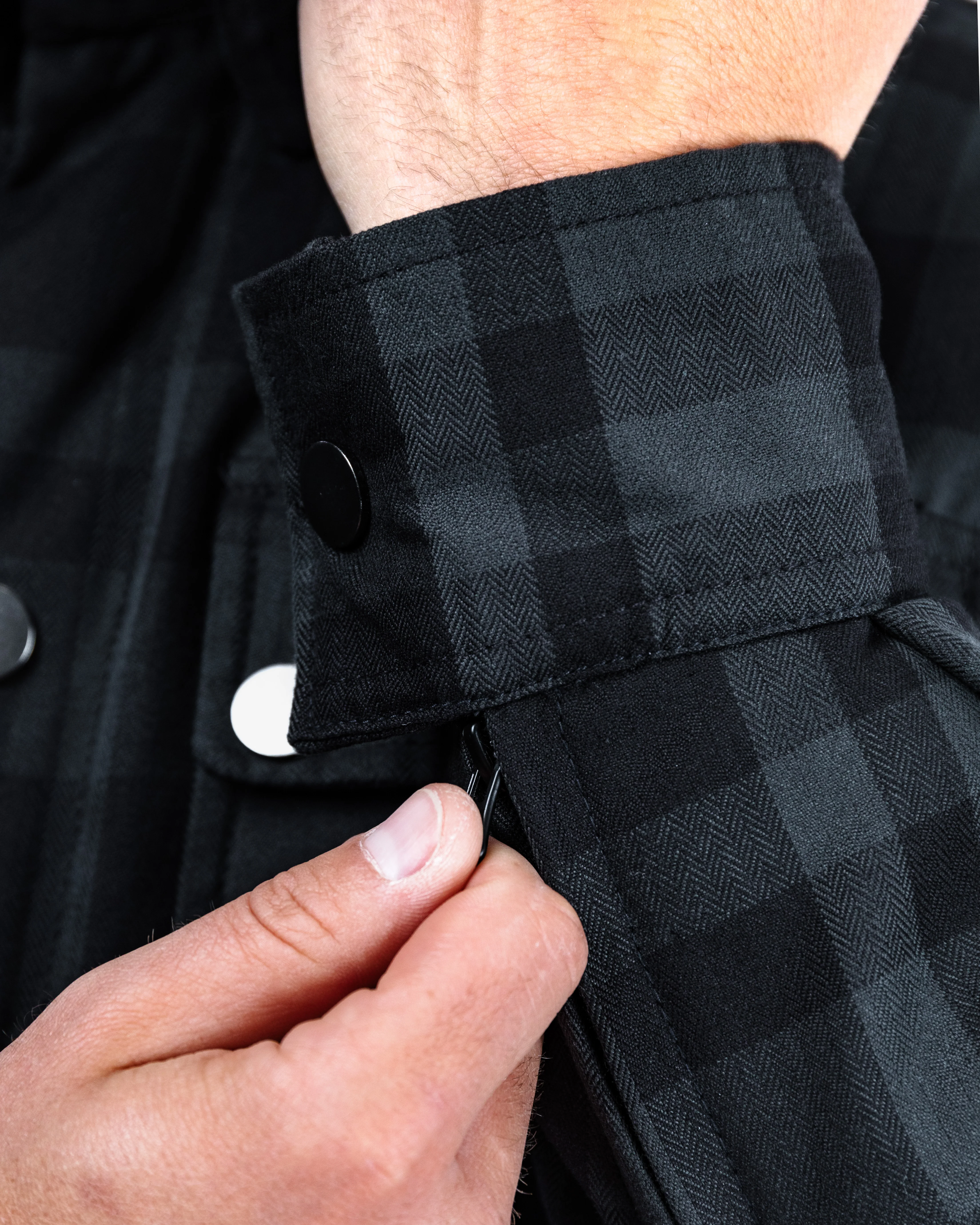 Ember Black & Grey Chequered Motorcycle Shirt - Image 4