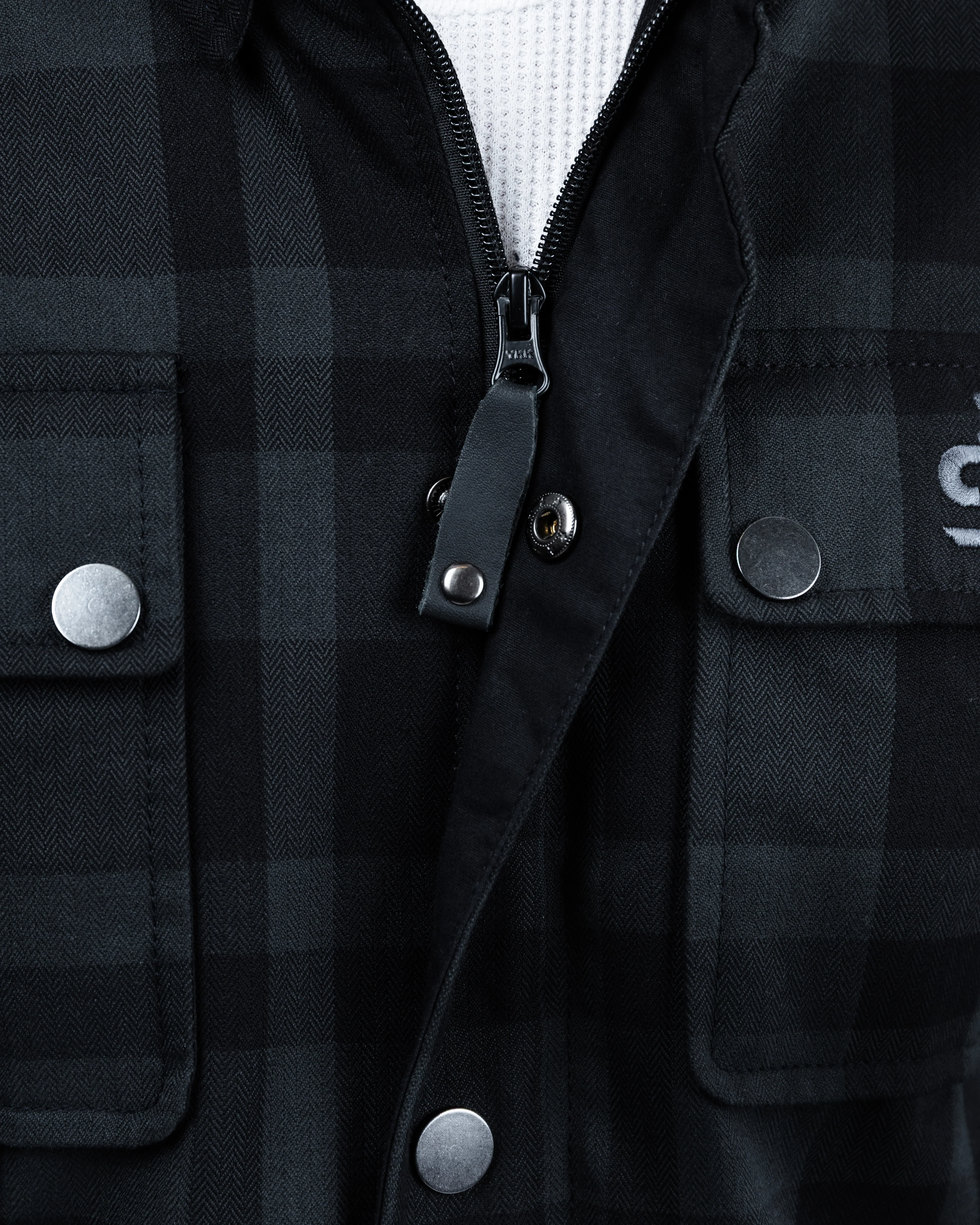 Ember Black & Grey Chequered Motorcycle Shirt - Image 9