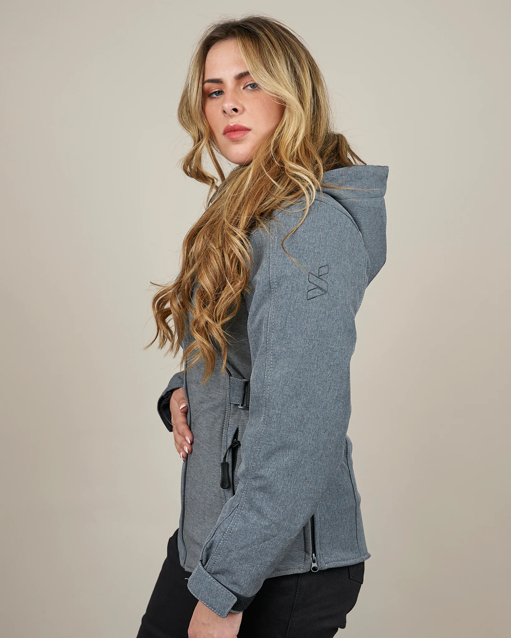 Hairpin 2.0 Ladies Grey Zip Up Motorcycle Jacket - Image 7