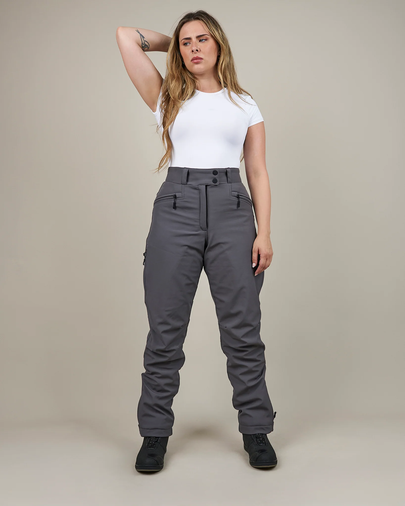 Hairpin Ladies Carbon Grey Waterproof Motorcycle Trousers - Image 10