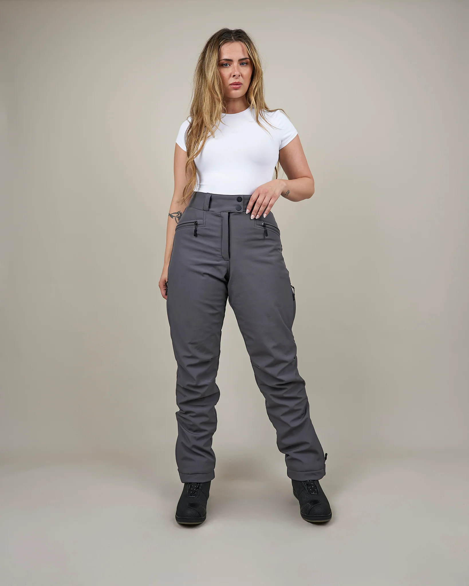 Hairpin Ladies Carbon Grey Waterproof Motorcycle Trousers - Image 11