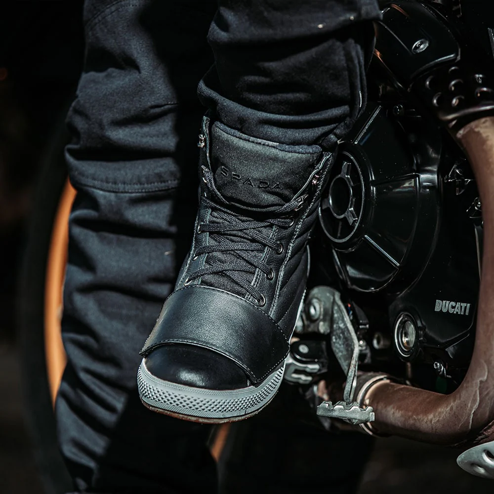 Heat Black High Top Motorcycle Trainers - Image 10