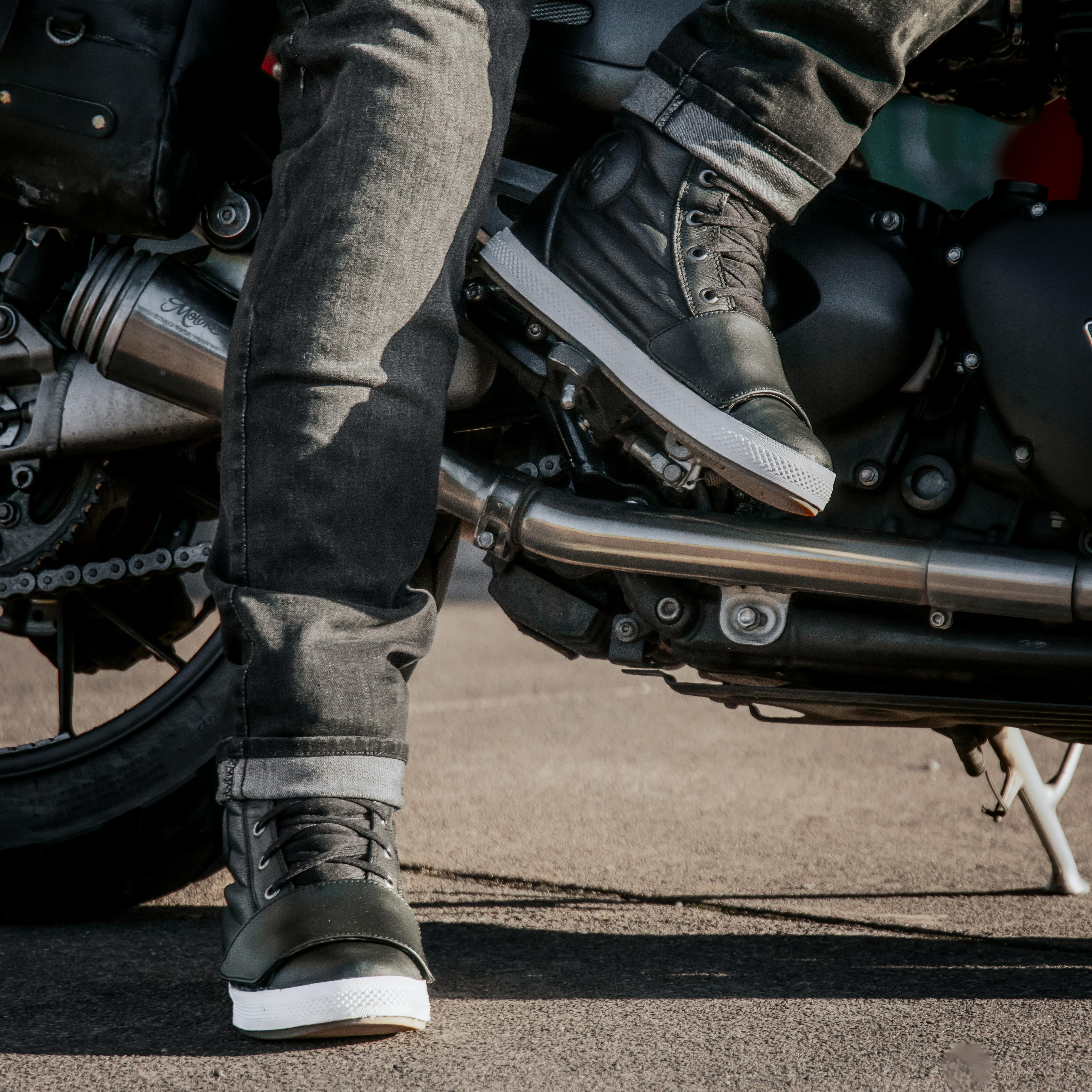 Heat Black High Top Motorcycle Trainers - Image 11
