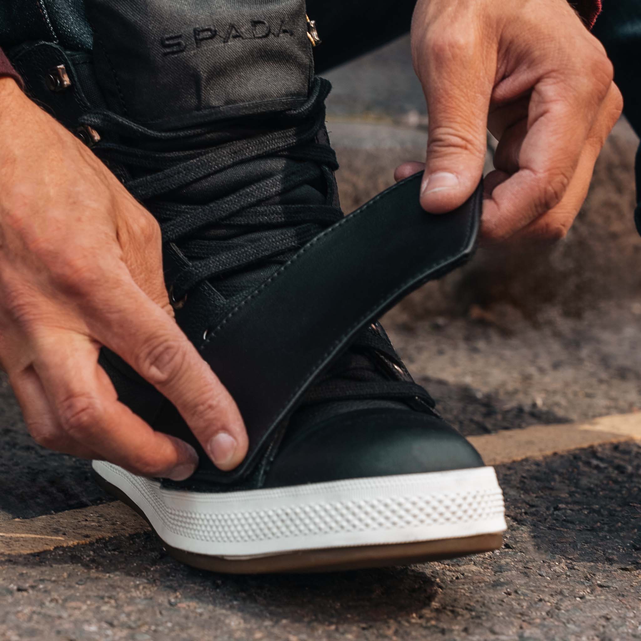 Heat Black High Top Motorcycle Trainers - Image 12